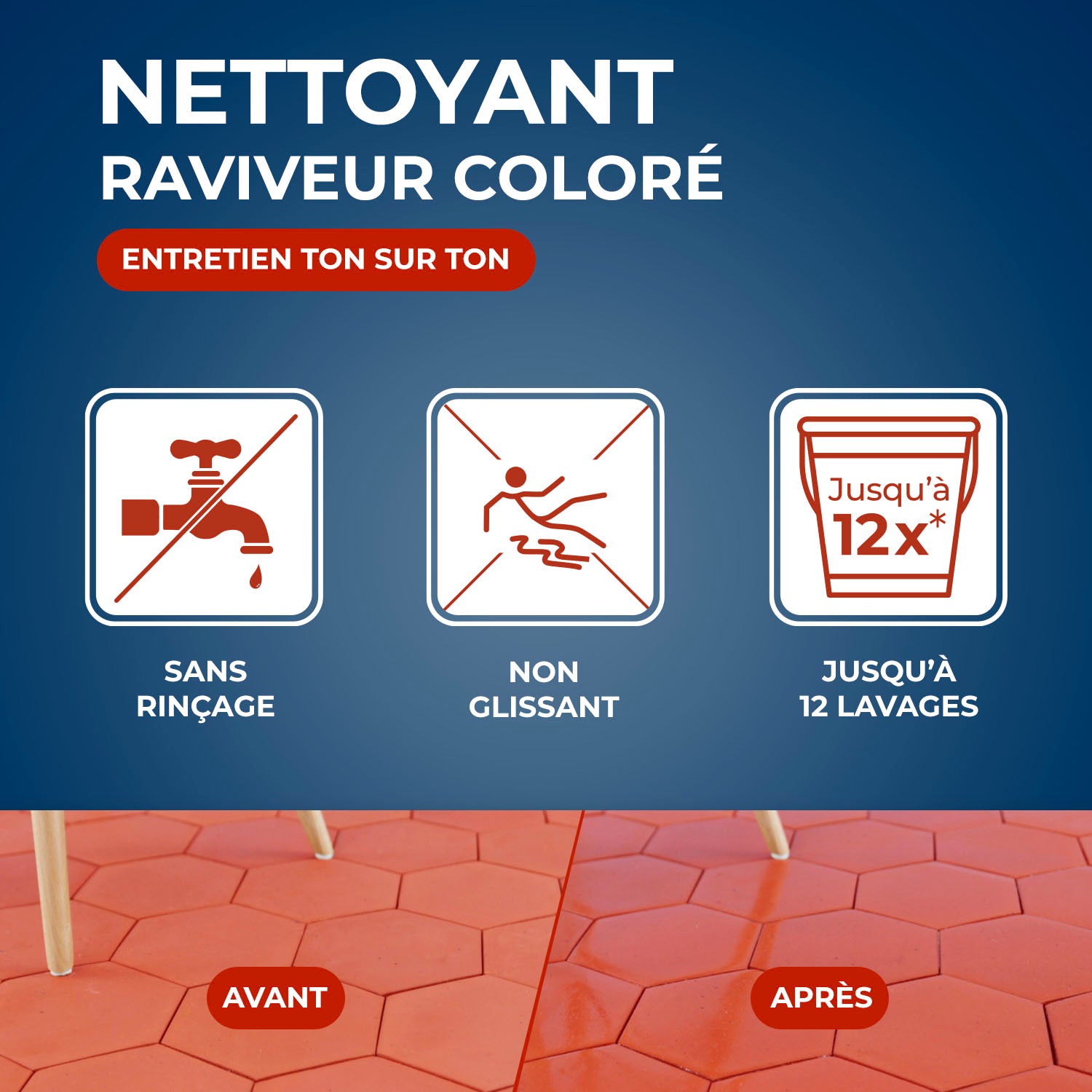 STARWAX - Nettoyant raviveur coloré pour tomettes et terres cuites 1L