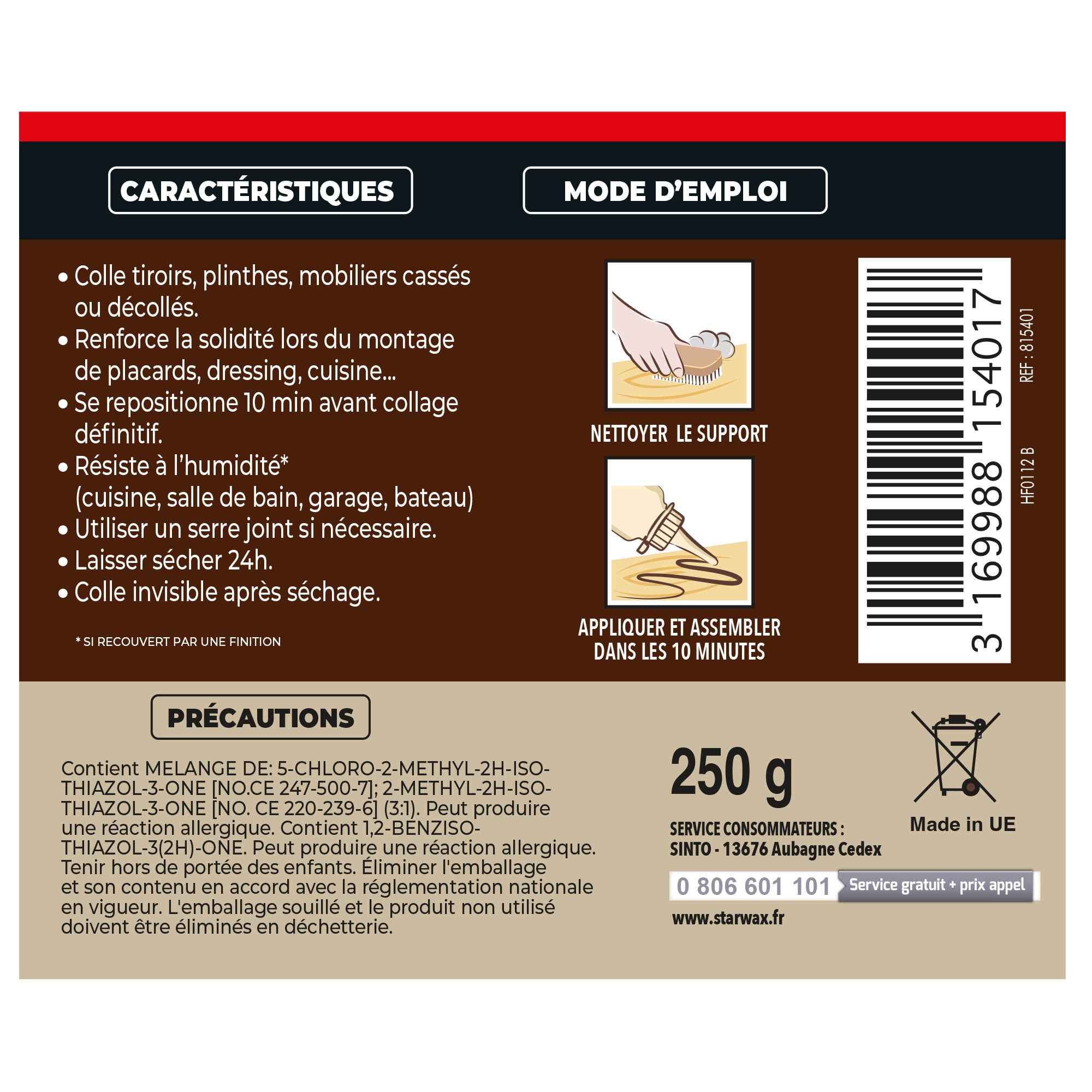 SINTO - Colle bois et dérives 100g