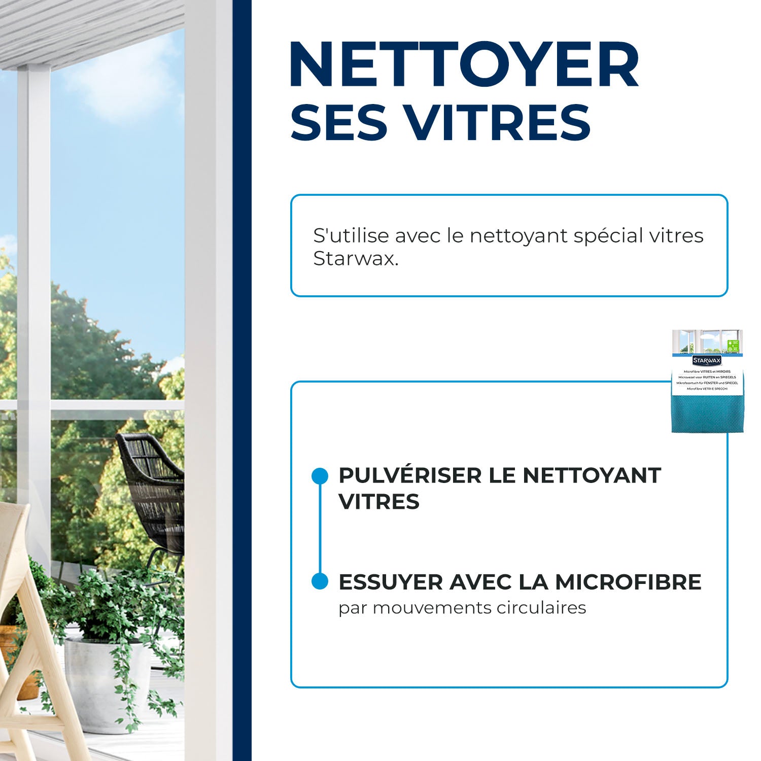 STARWAX - Microfibre vitres et miroirs X1