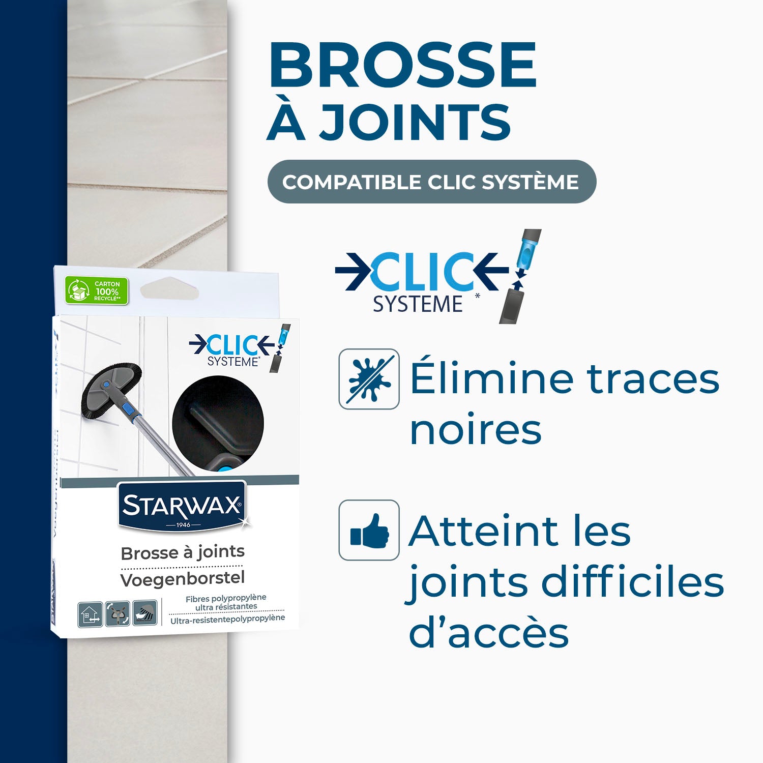 STARWAX - Brosse à joints Clic système X1