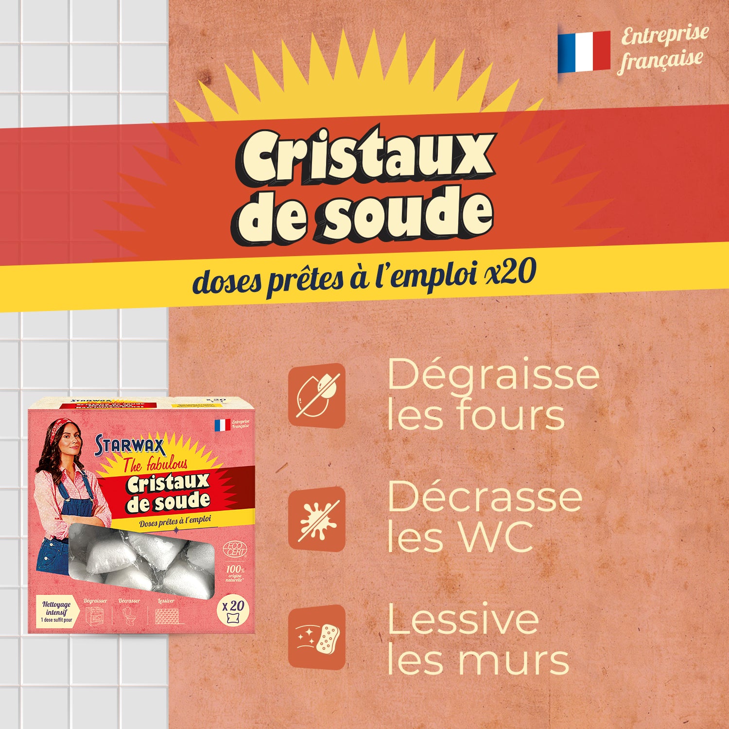 STARWAX FABULOUS - Cristaux de soude en doses prêtes à l'emploi 20 doses