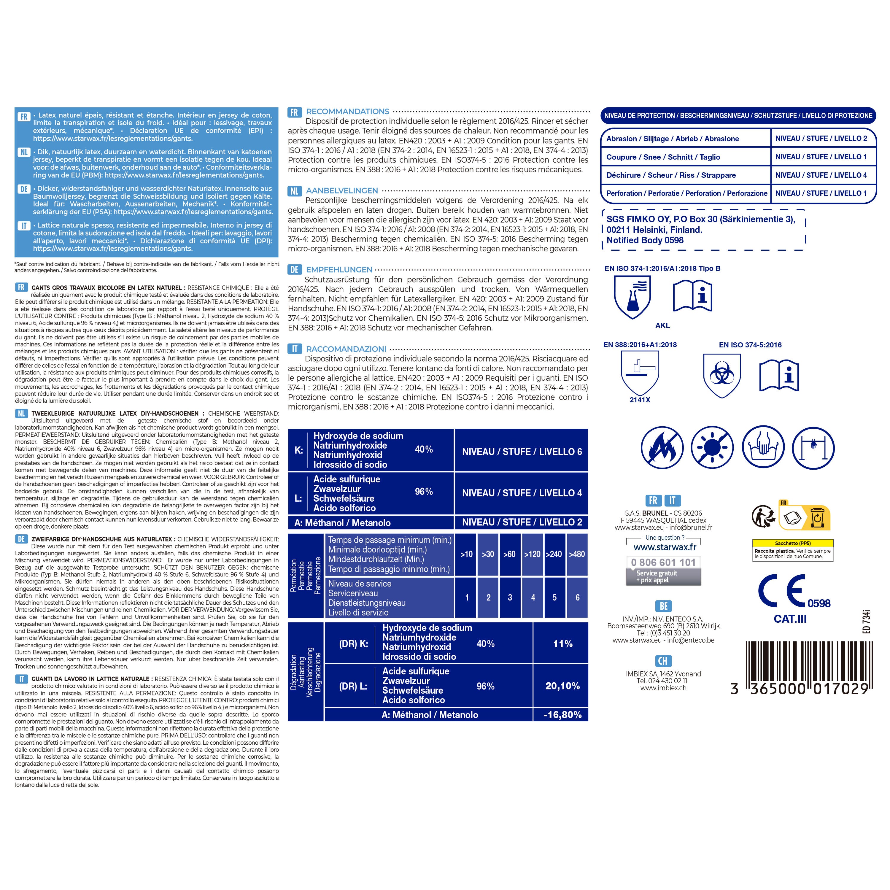 STARWAX - Gant GROS TRAVAUX X1 M