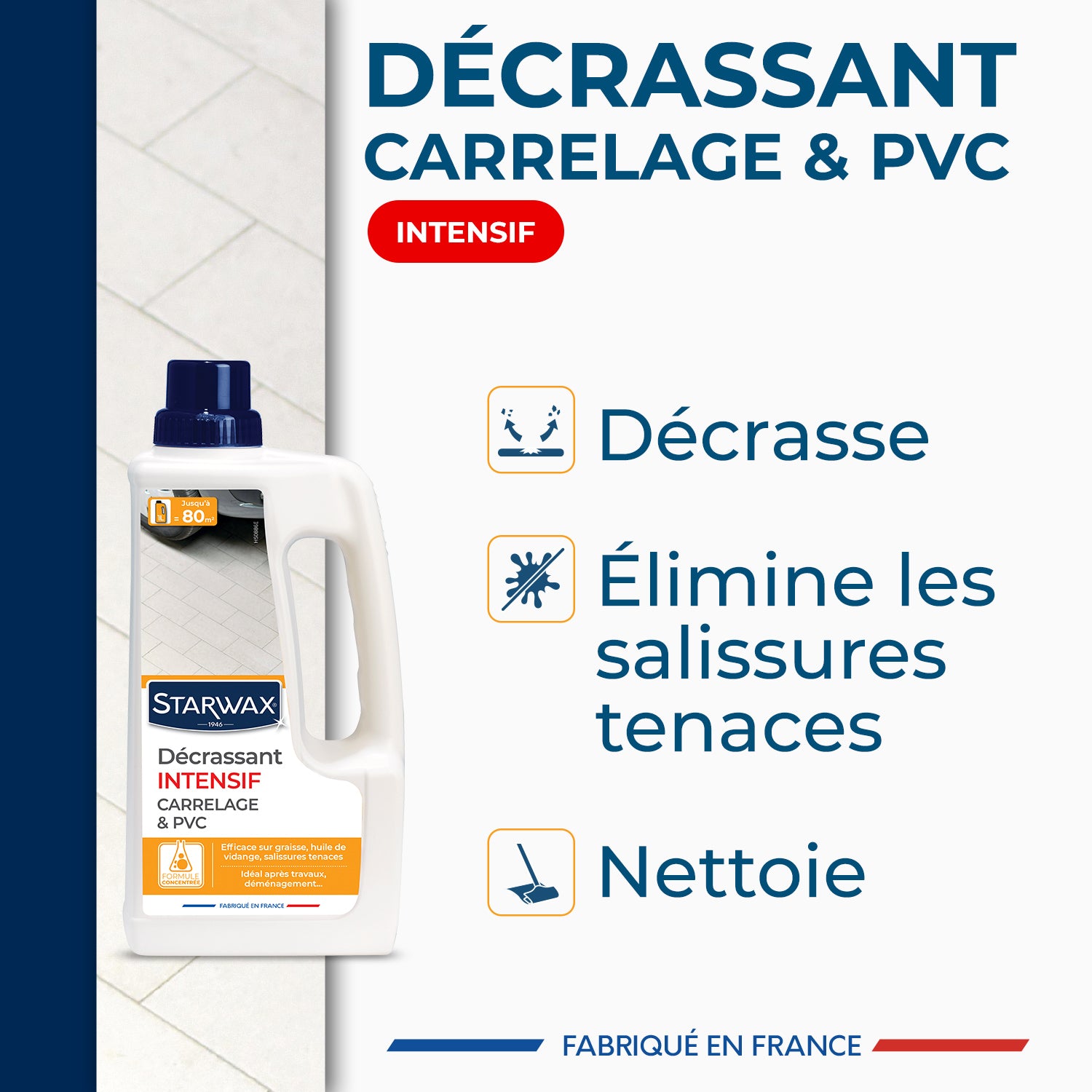 STARWAX - Décrassant intensif carrelages et PVC 1L