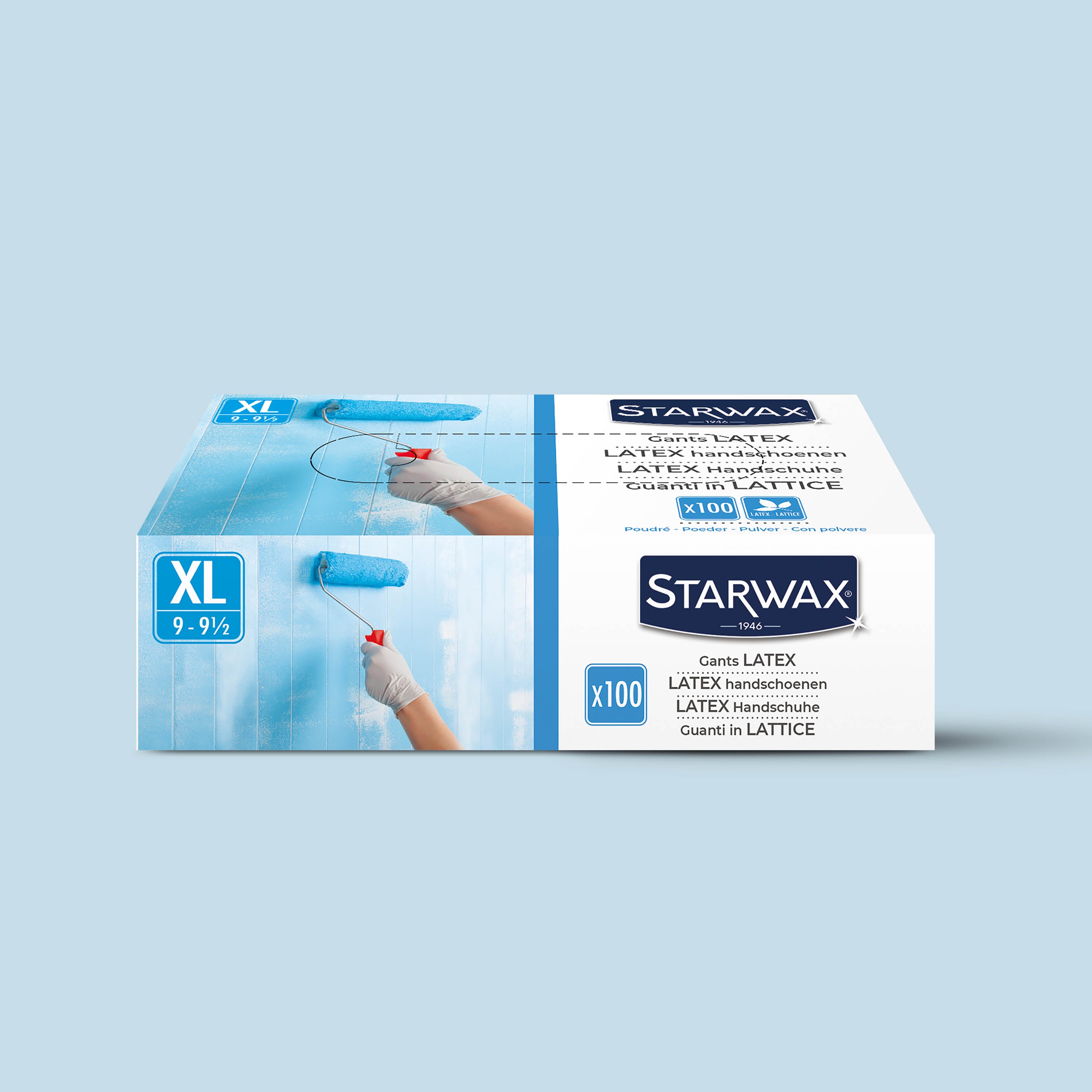 STARWAX - Gants latex poudrés X100 M