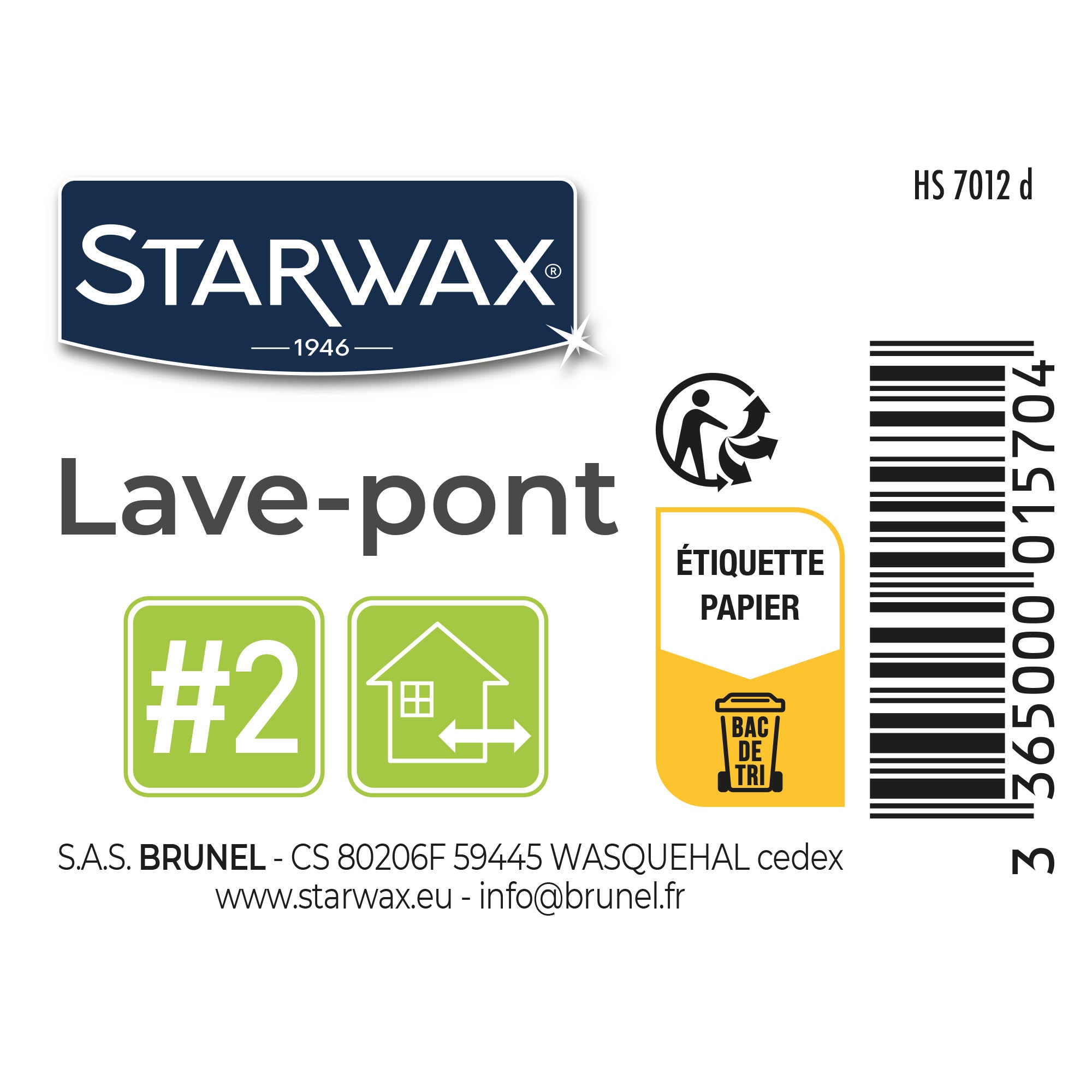 STARWAX - Lave-pont pour carrelages et sols extérieurs X1