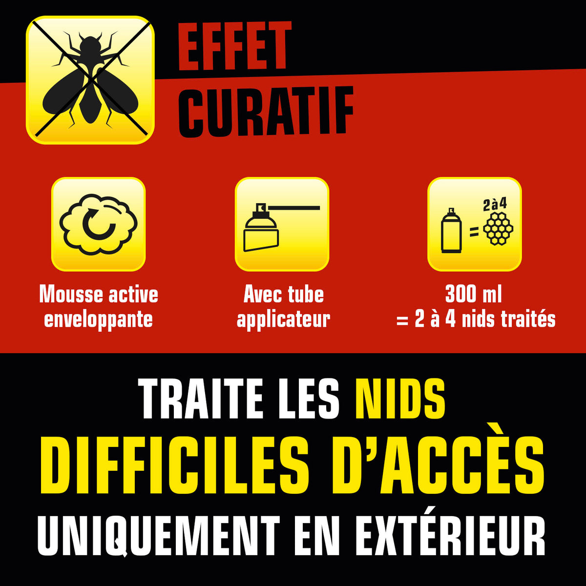 K.PRO - Aérosol nids de guêpes et frelons 300ml