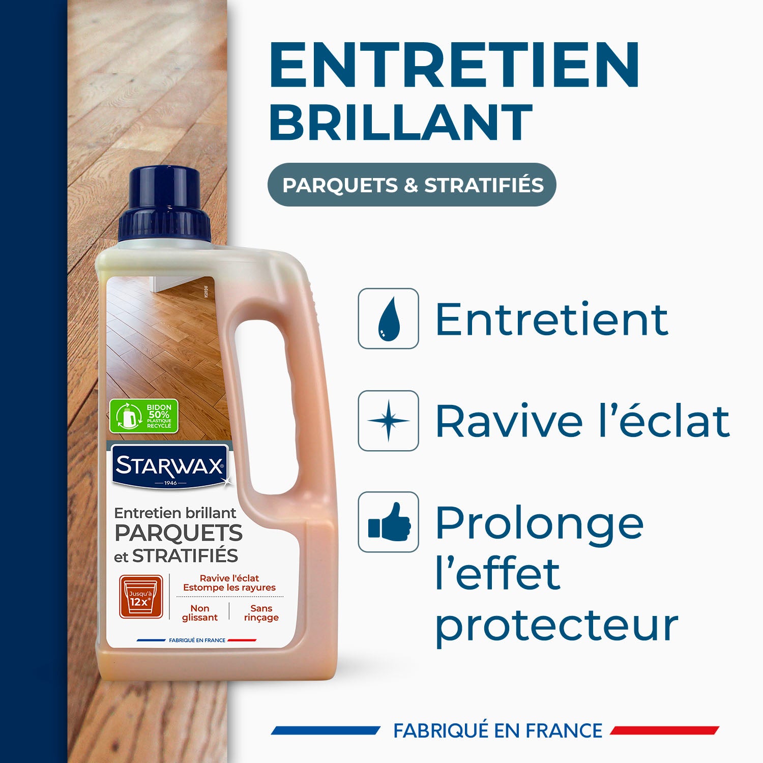 STARWAX - Entretien brillant pour parquets et sols stratifiés
 1L