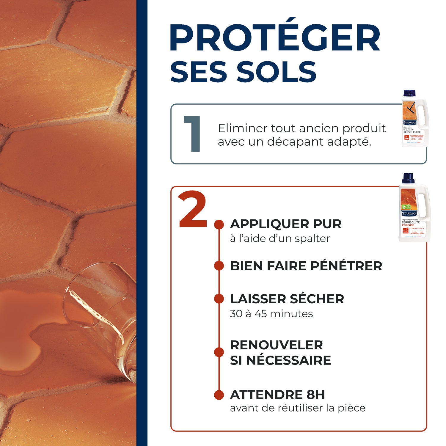 STARWAX - Imperméabilisant terre cuite poreuse 1L