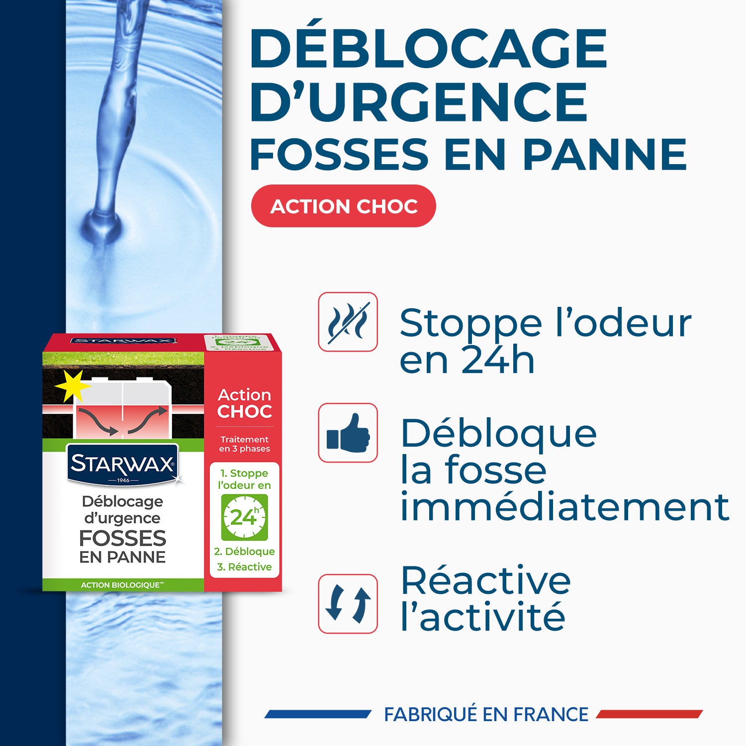 STARWAX - Déblocage d'urgence pour fosses septiques
 600g