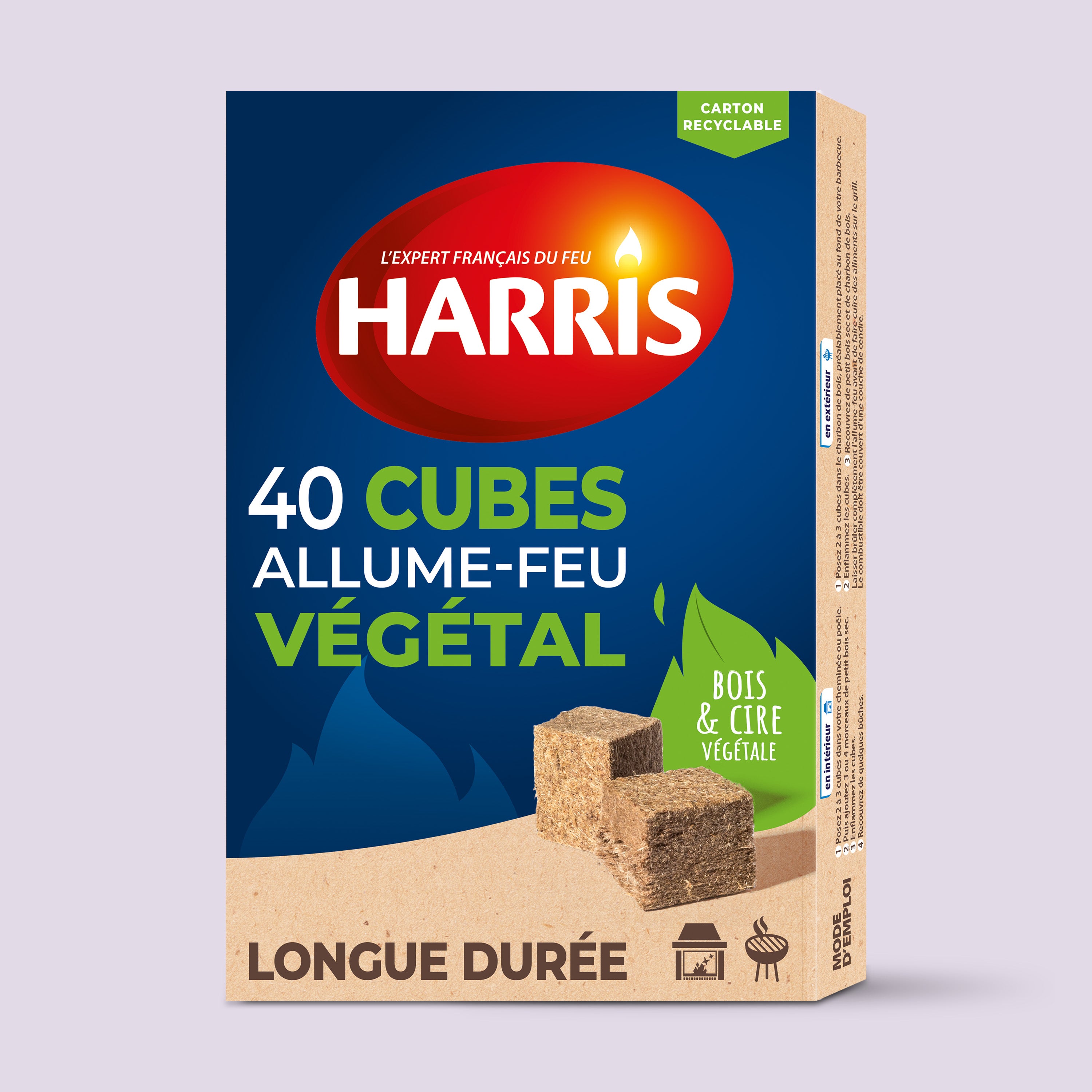 HARRIS - 40 cubes allume feu 100% végétal FSC® x40