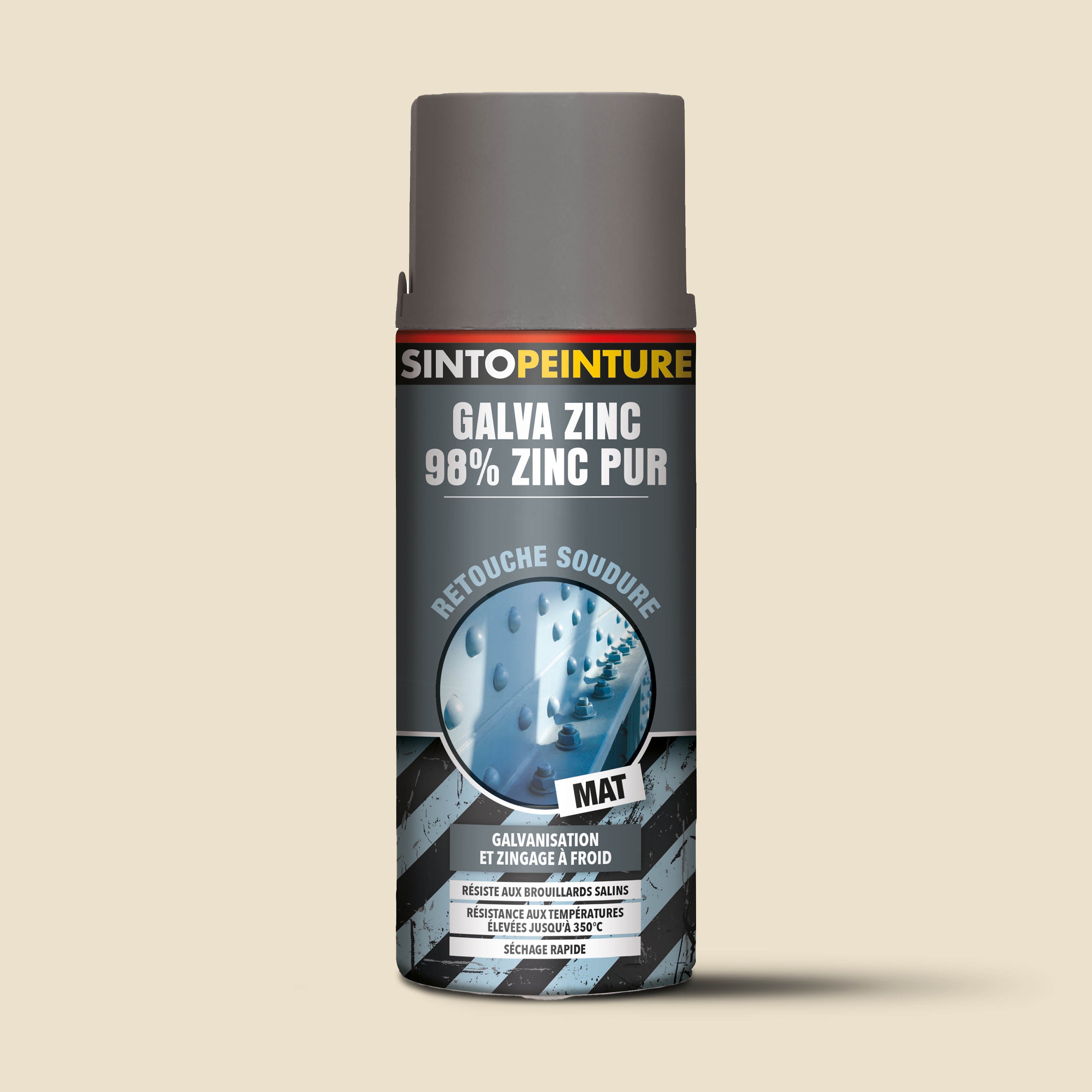 SINTO - Aérosol galva zinc 400ml Brillant