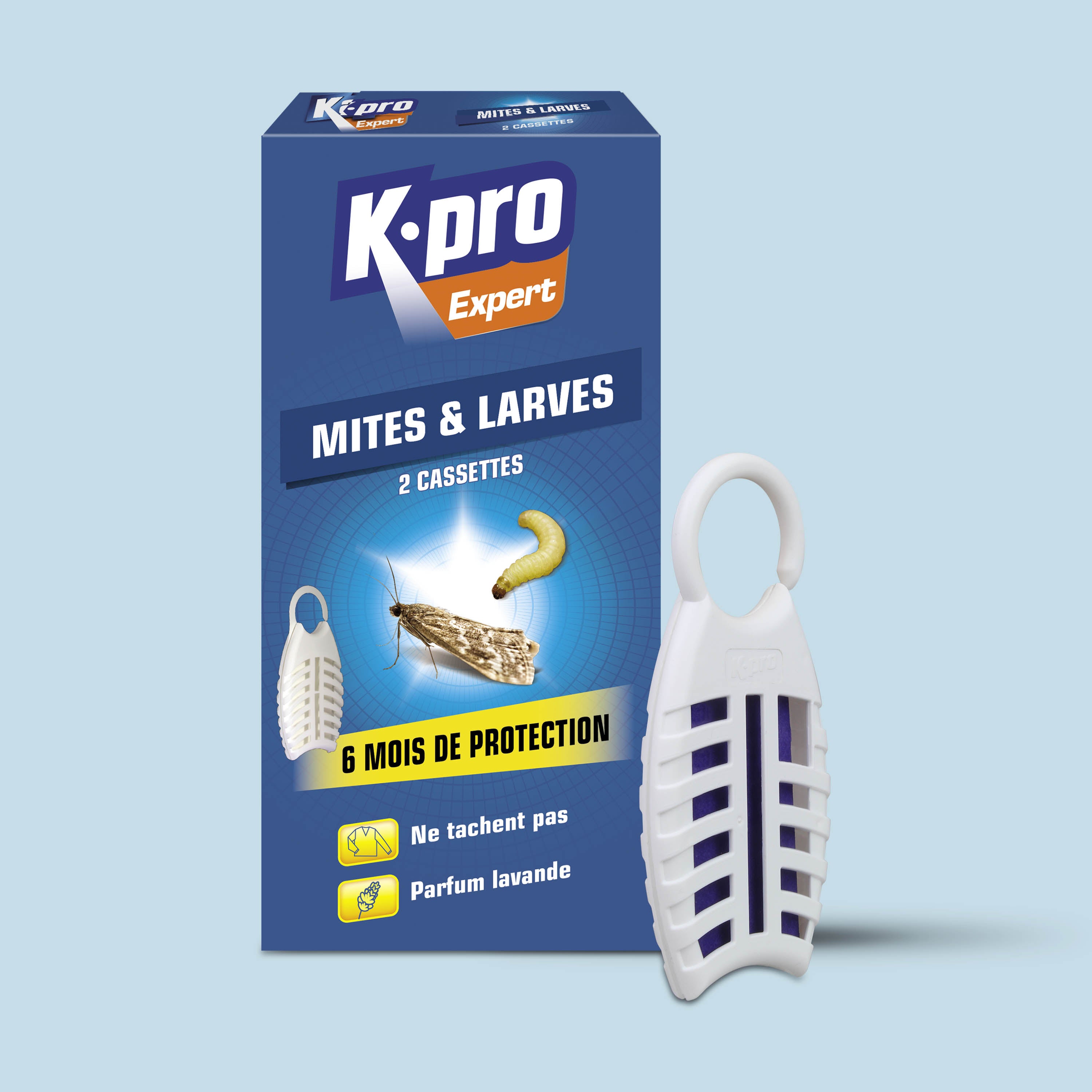 K.PRO - Cassettes contre les mites et larves X2