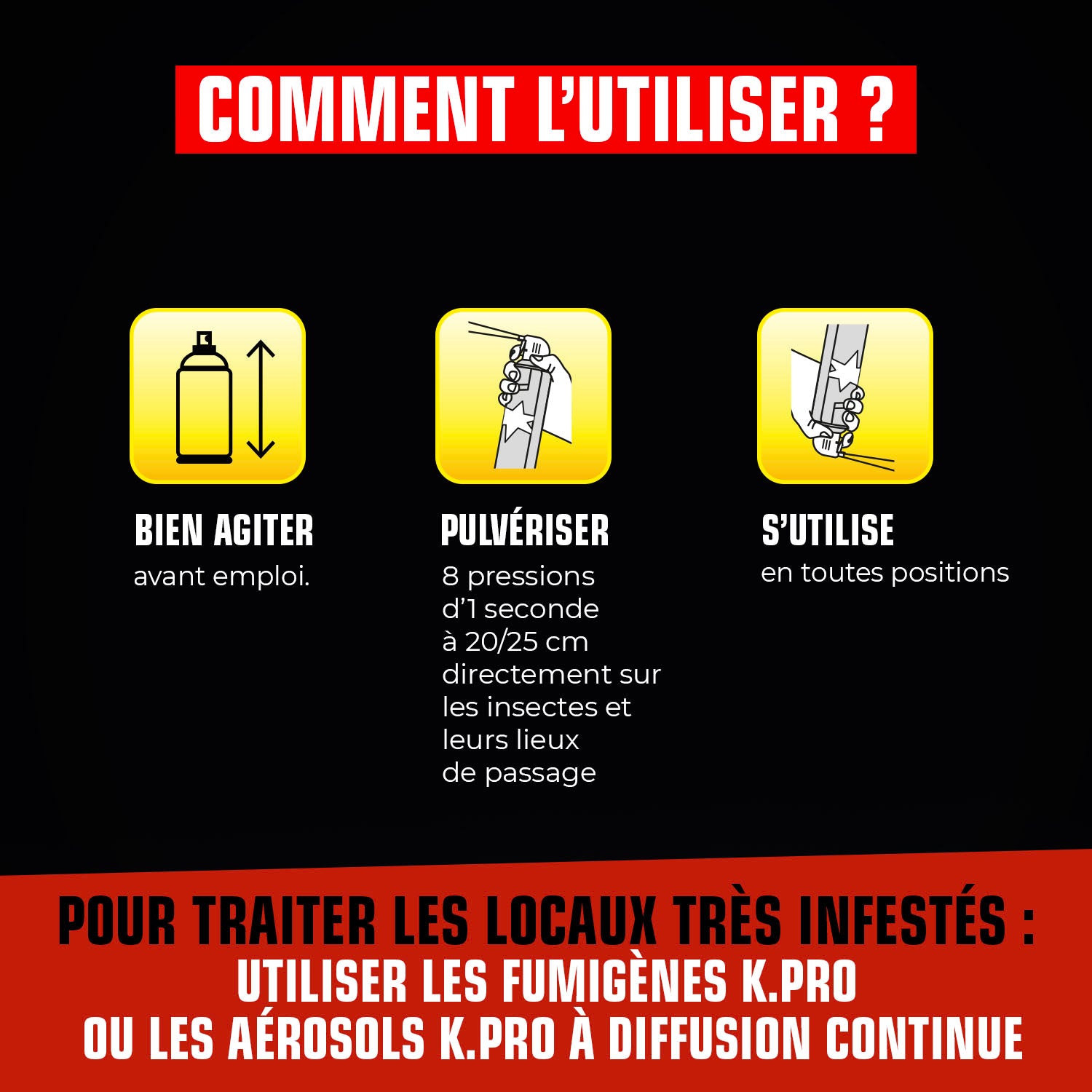 K.PRO - Aérosol foudroyant cafards et blattes
 400ml