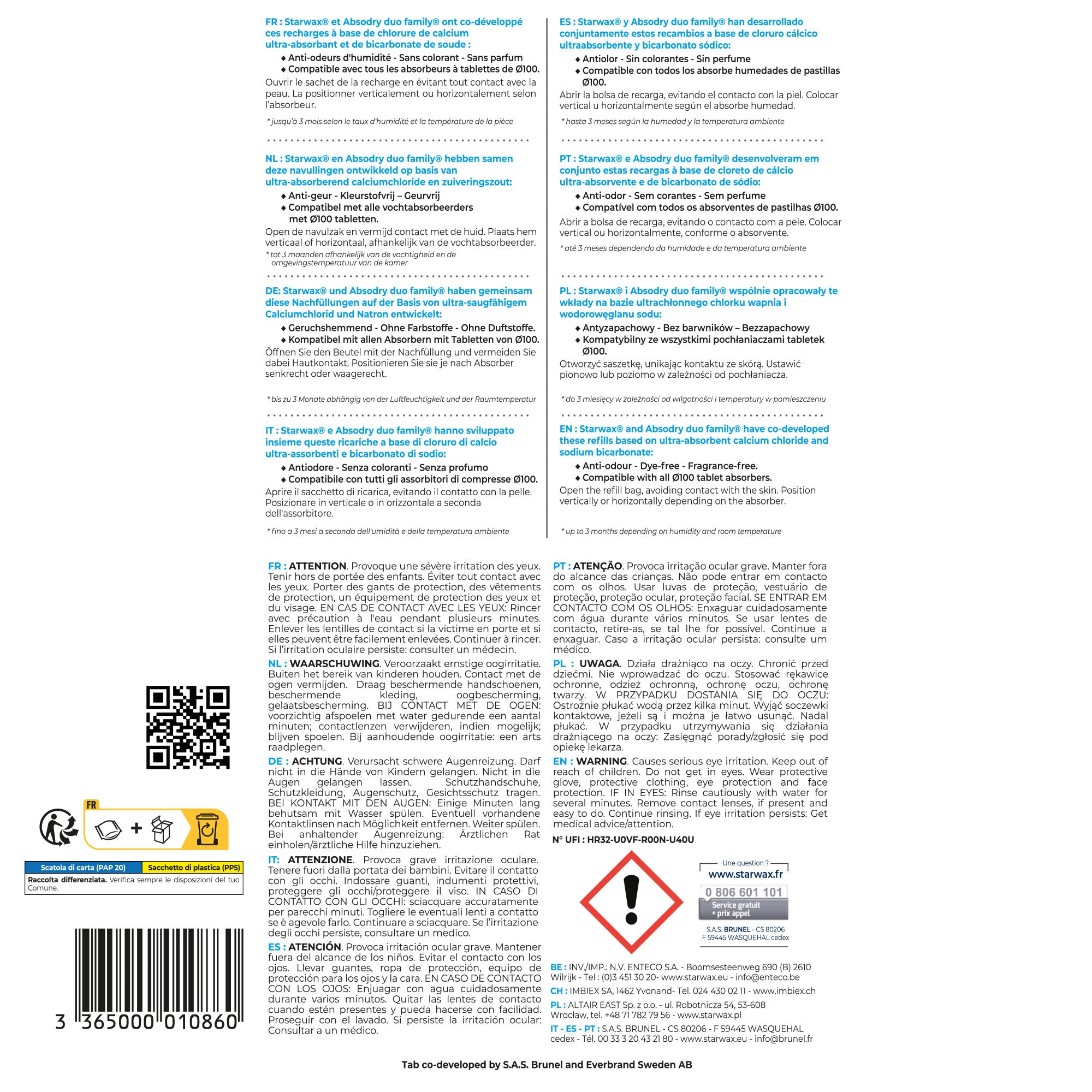 STARWAX - Pack de tablettes Starwax Absodry 500g x4