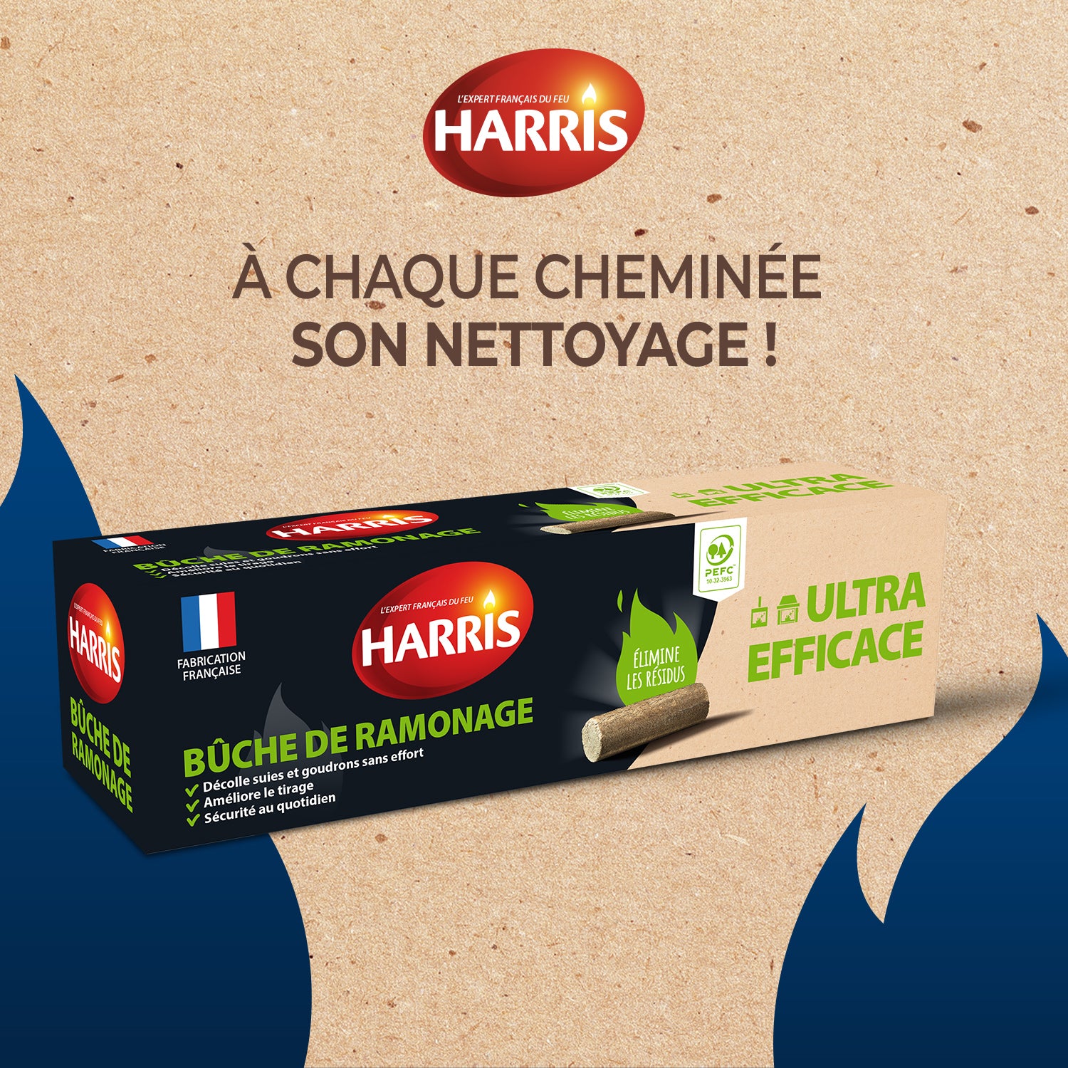 HARRIS - Bûche de ramonage 1,2kg