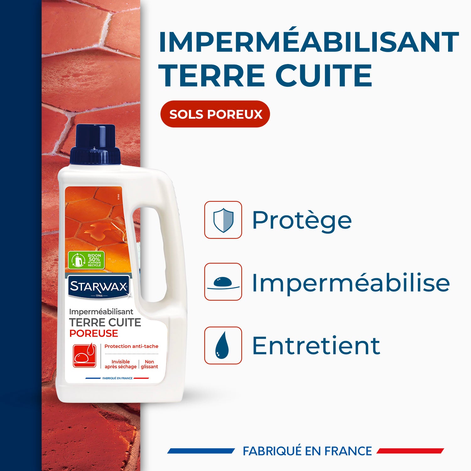 STARWAX - Imperméabilisant terre cuite poreuse 1L