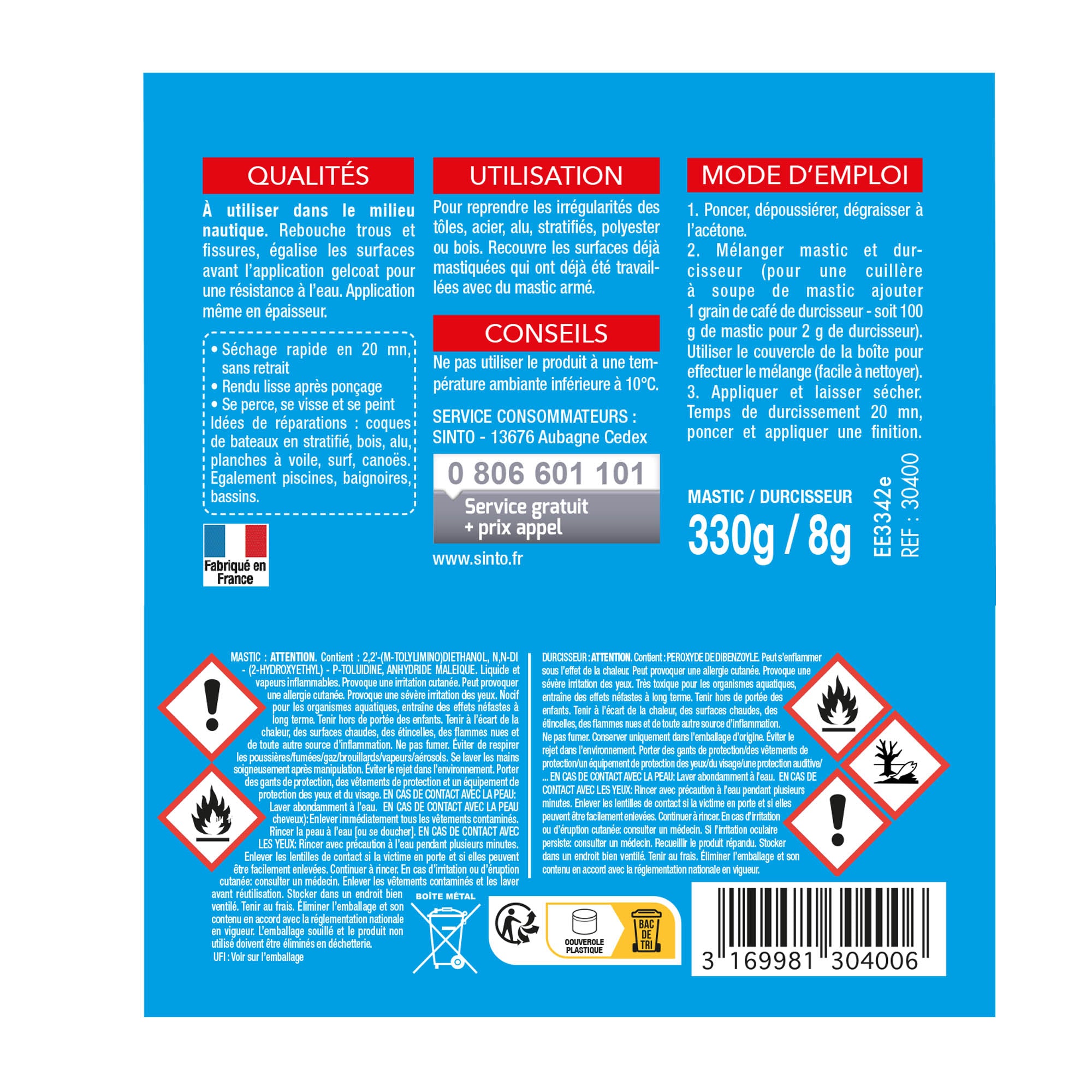 SINTO - Mastic standard polyester 970g