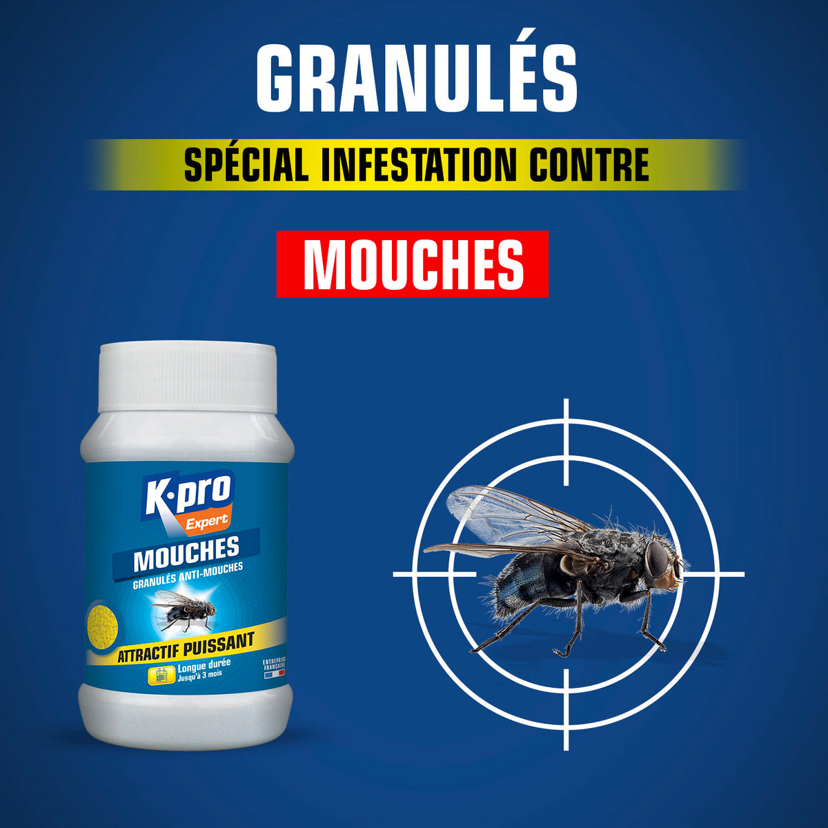 K.PRO - Granulés anti-mouches 300g granulés jaunes