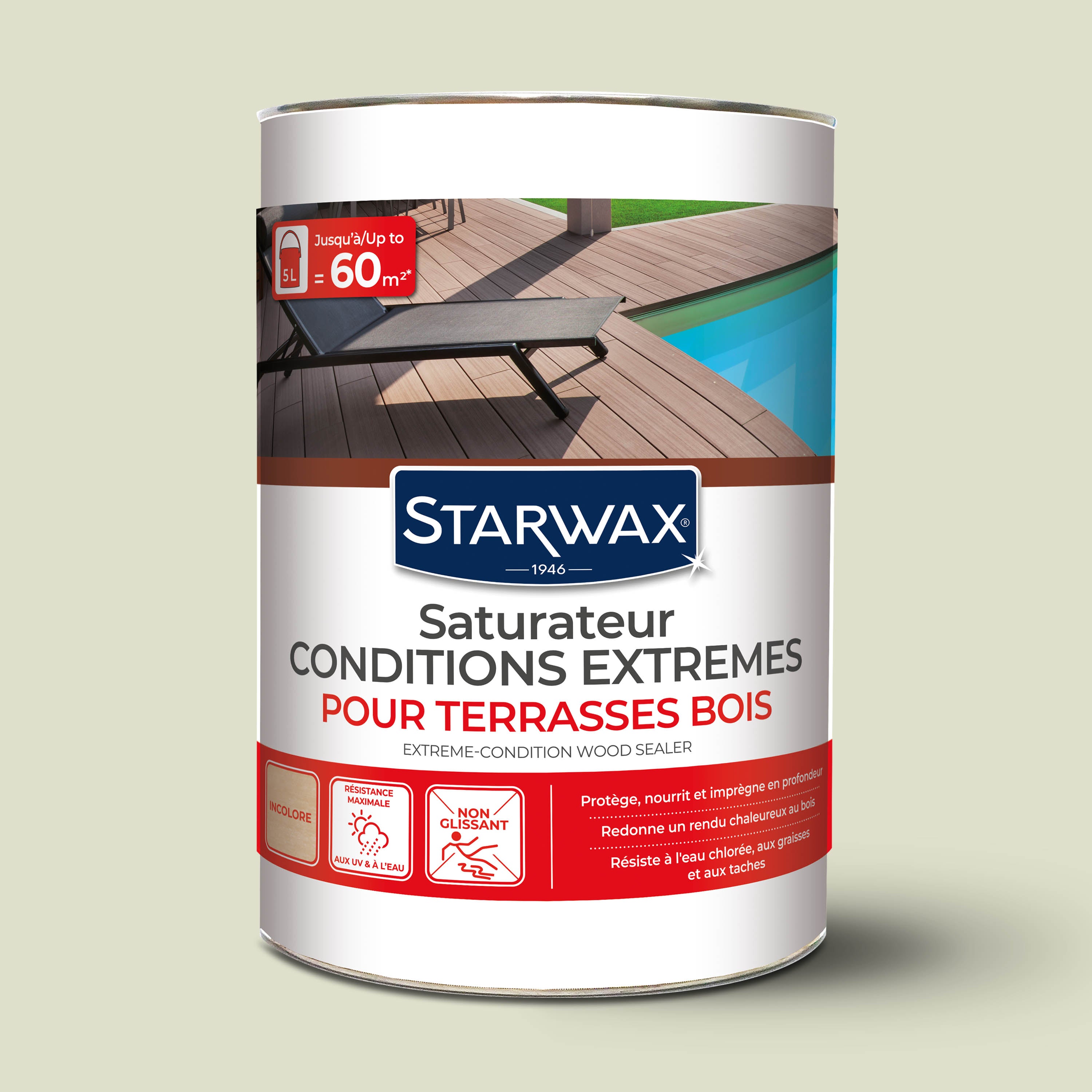 STARWAX - Saturateur bois extérieurs conditions extrêmes
 1L Incolore