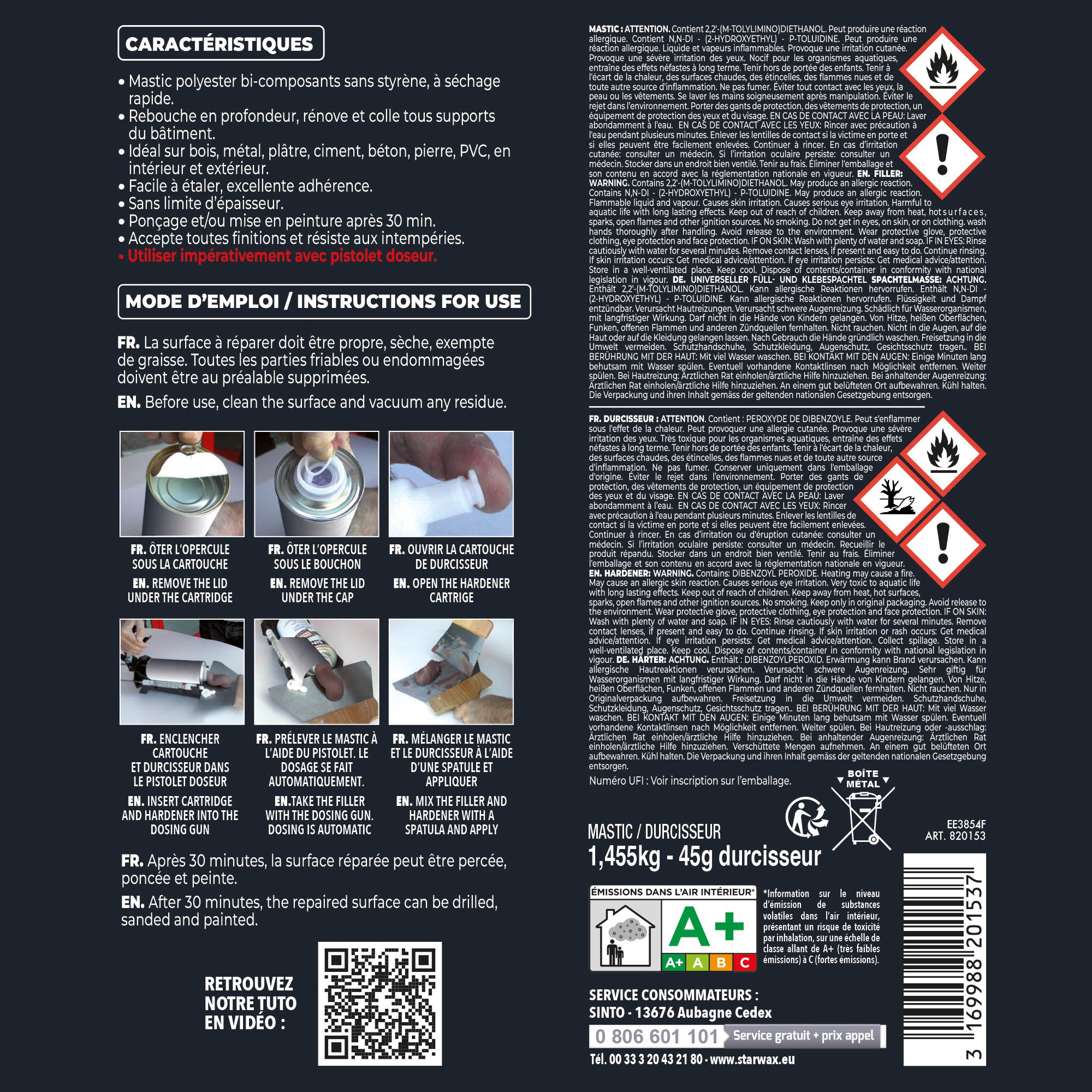 SINTO - Pâte à rénover 408g Blanc