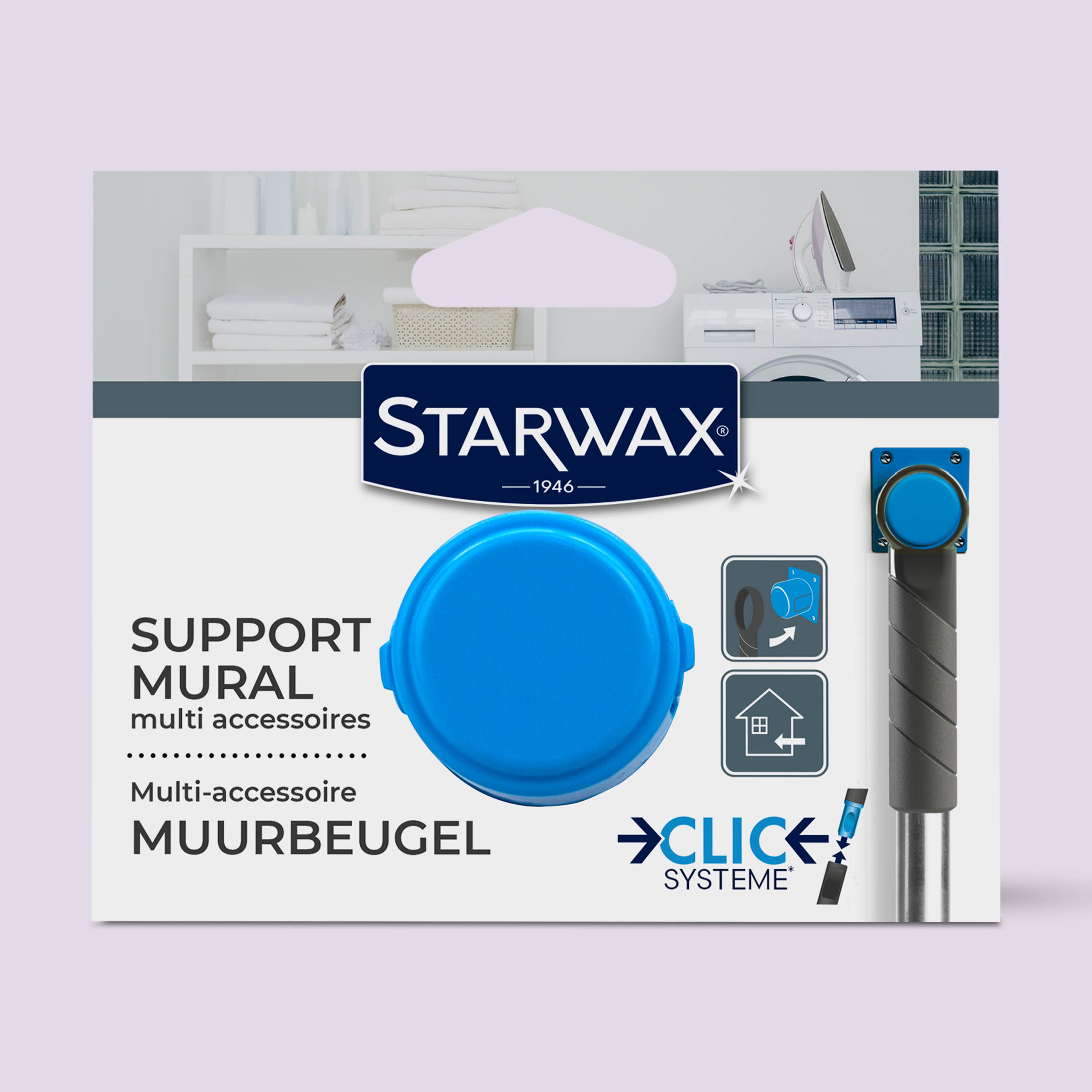 STARWAX - Support mural pour balai Clic système X1