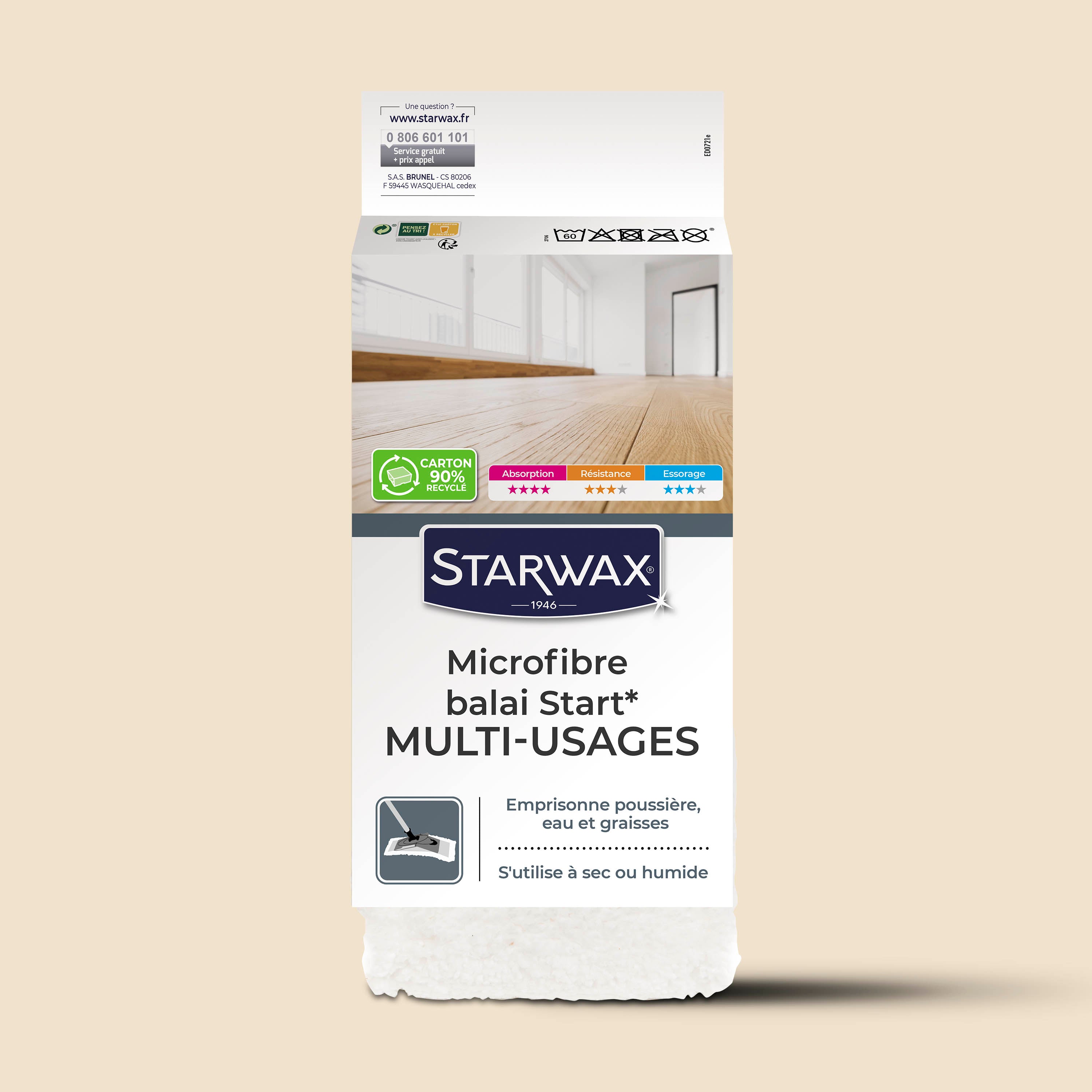 STARWAX - Microfibre balai start* multi-usages X1