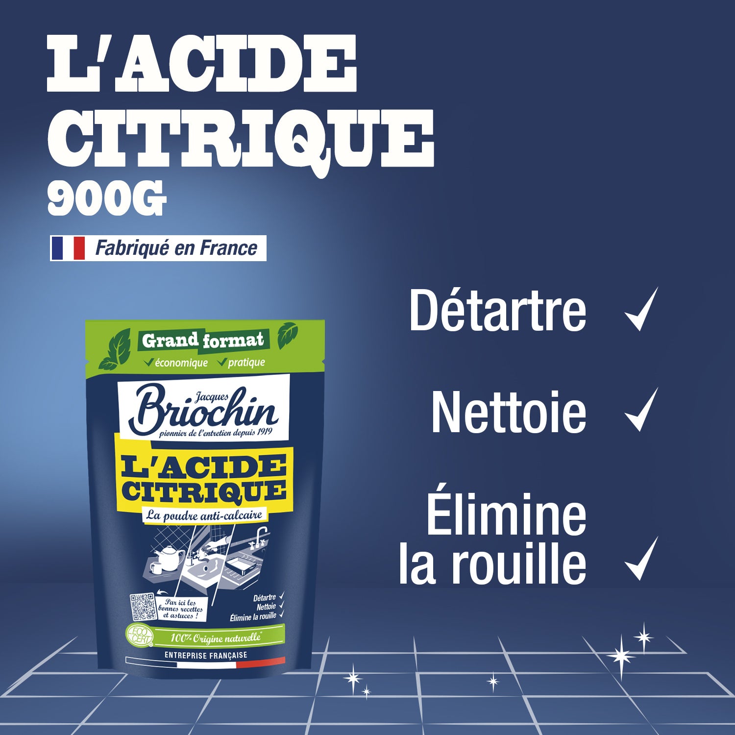 JACQUES BRIOCHIN - L'Acide Citrique grand format 900g