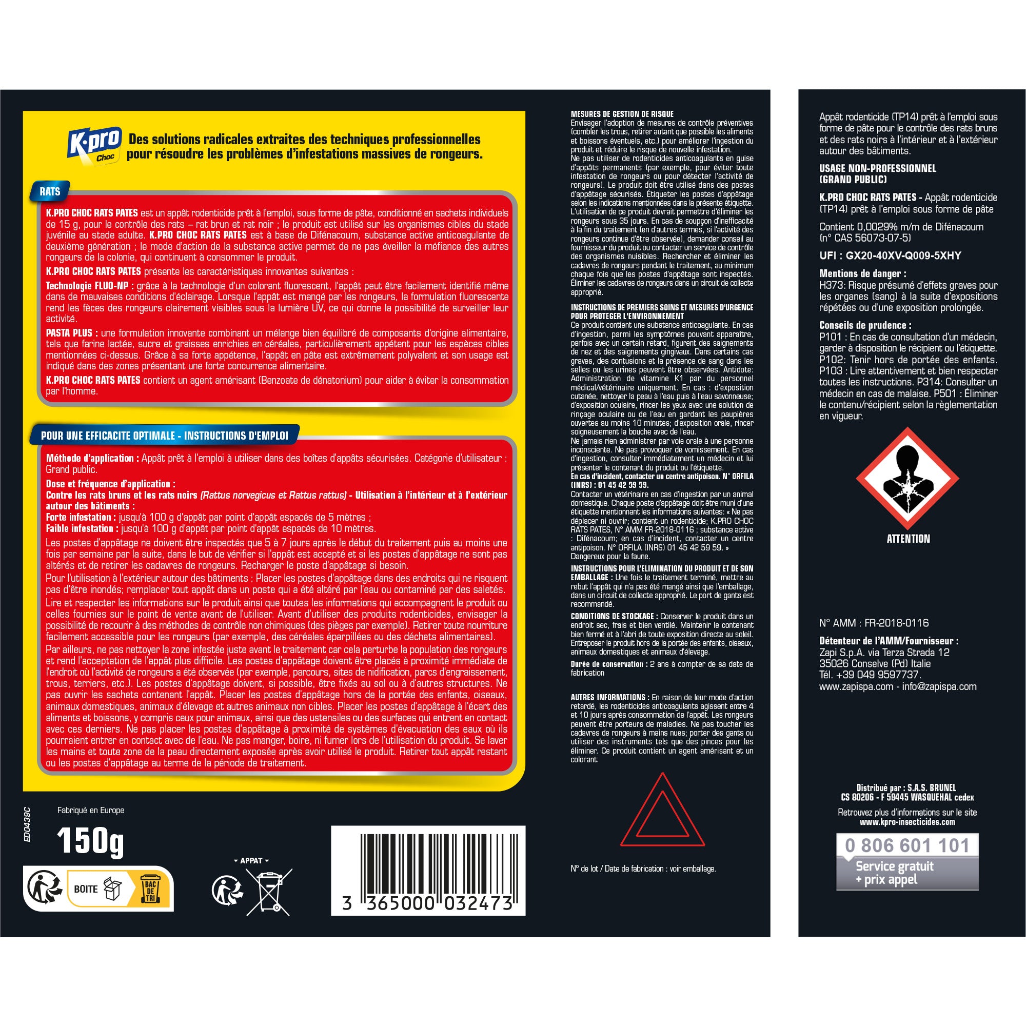 K.PRO - Pâtes rats 150g