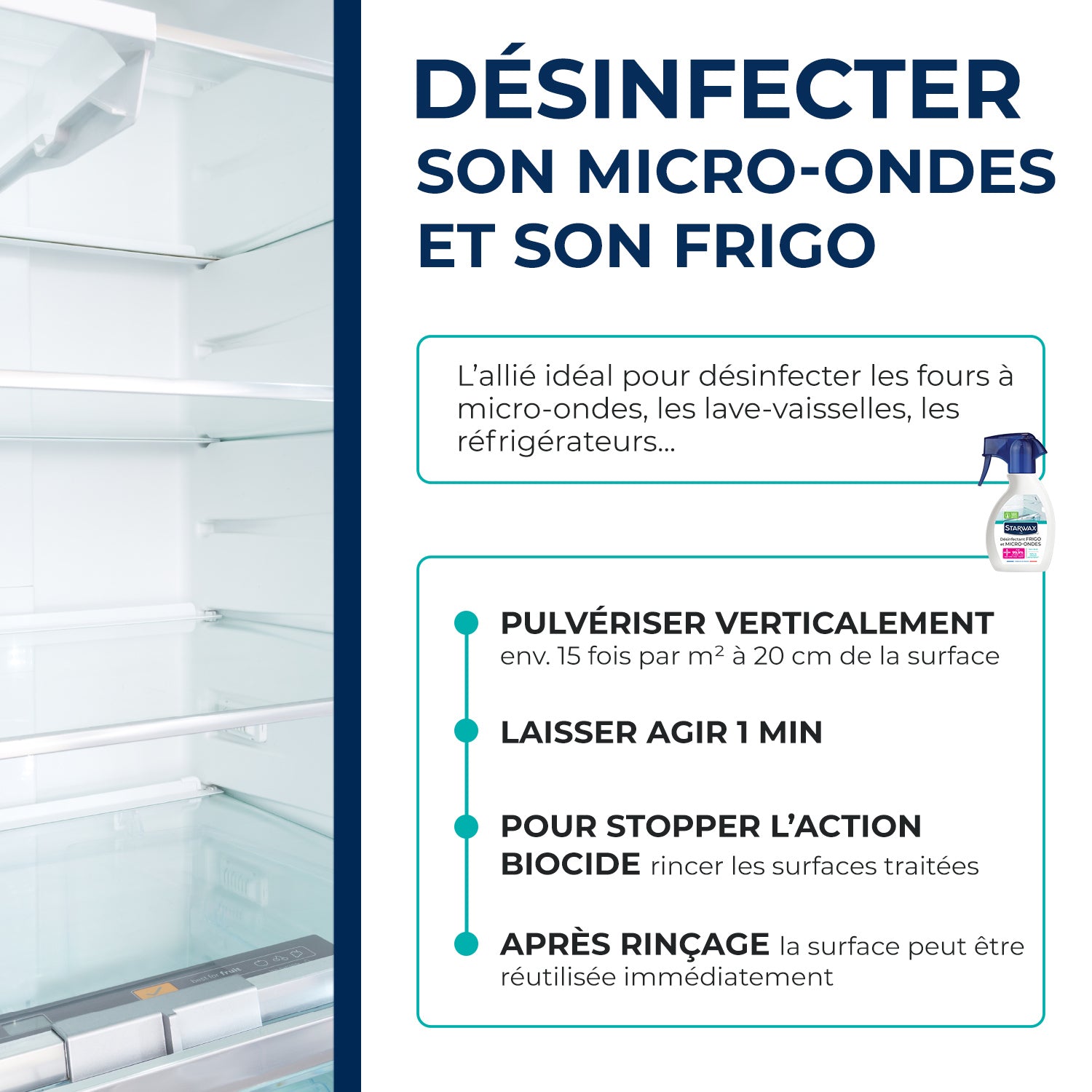 STARWAX - Désinfectant pour réfrigérateur et micro-ondes 250ml