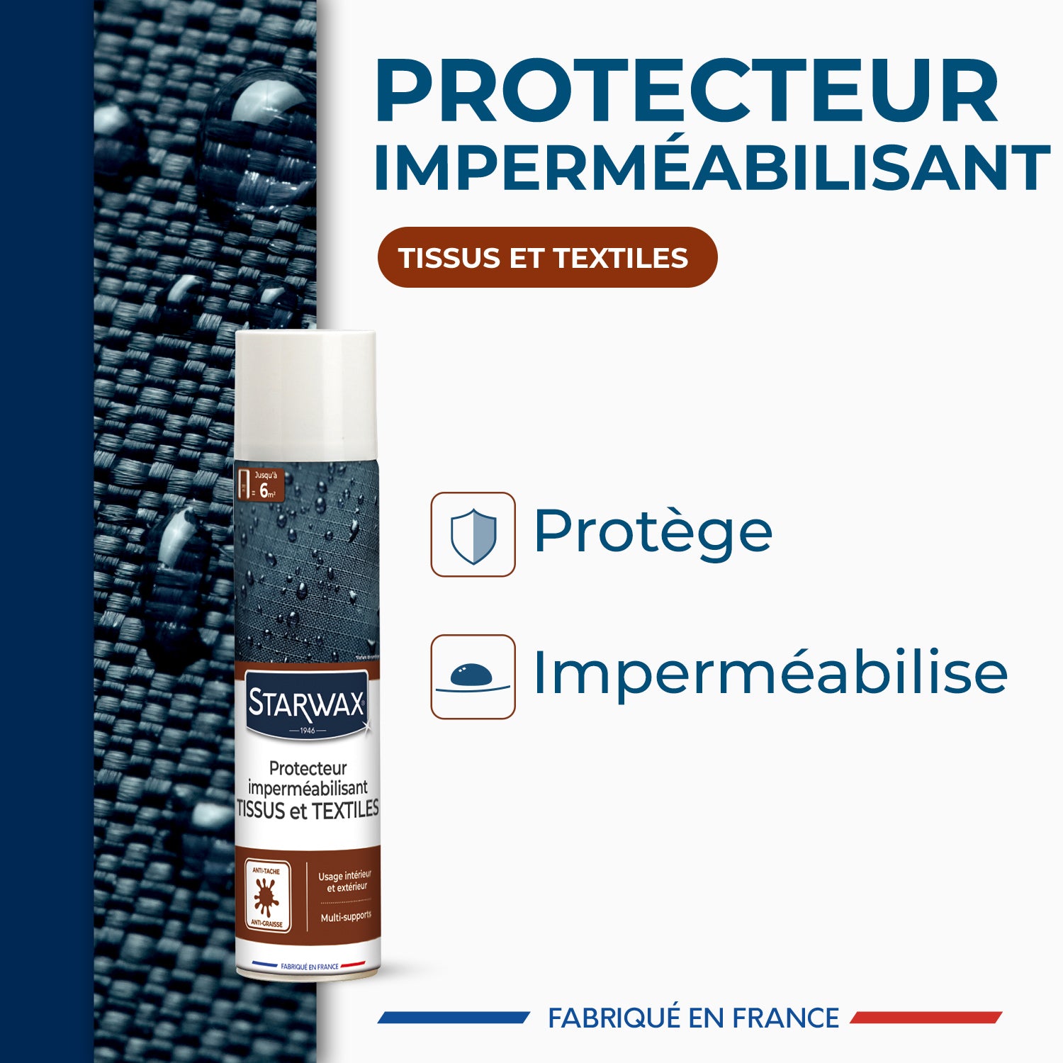 STARWAX - Aérosol protecteur imperméabilisant tissus et textiles 300ml
