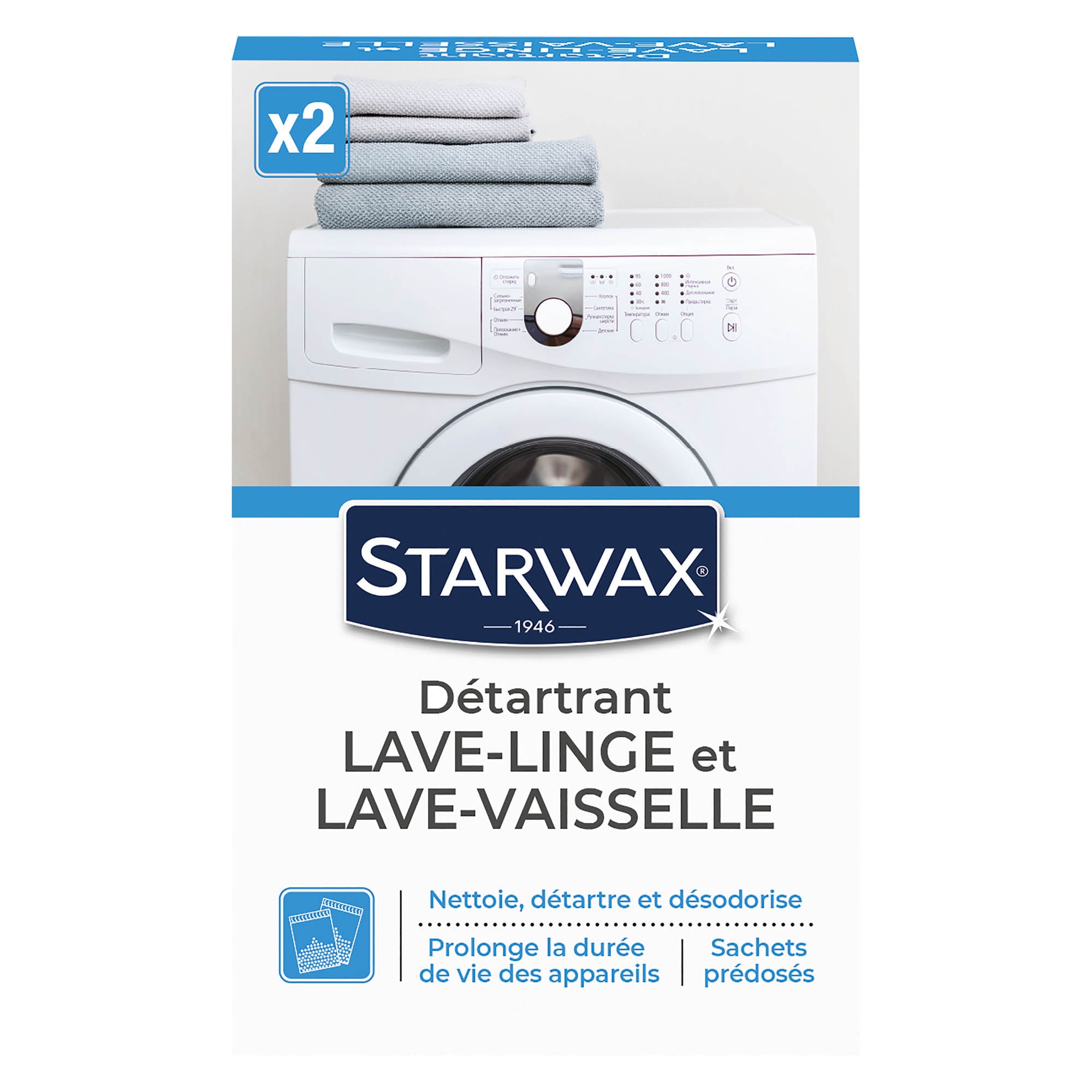 STARWAX - Détartrant pour lave-linge et lave-vaisselle 2 X 75g