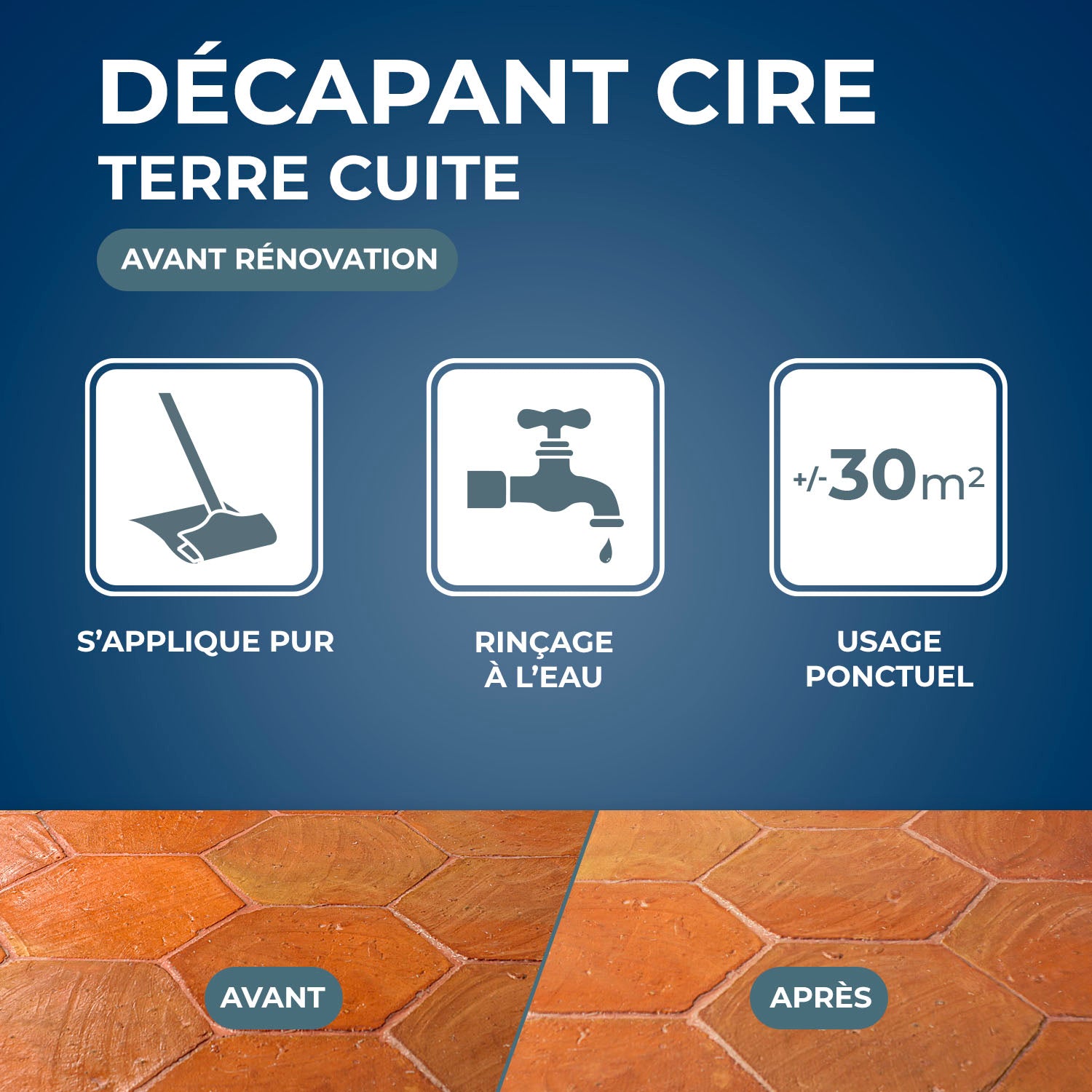 STARWAX - Décapant cire avant rénovation pour tomettes et terres cuites
 1L