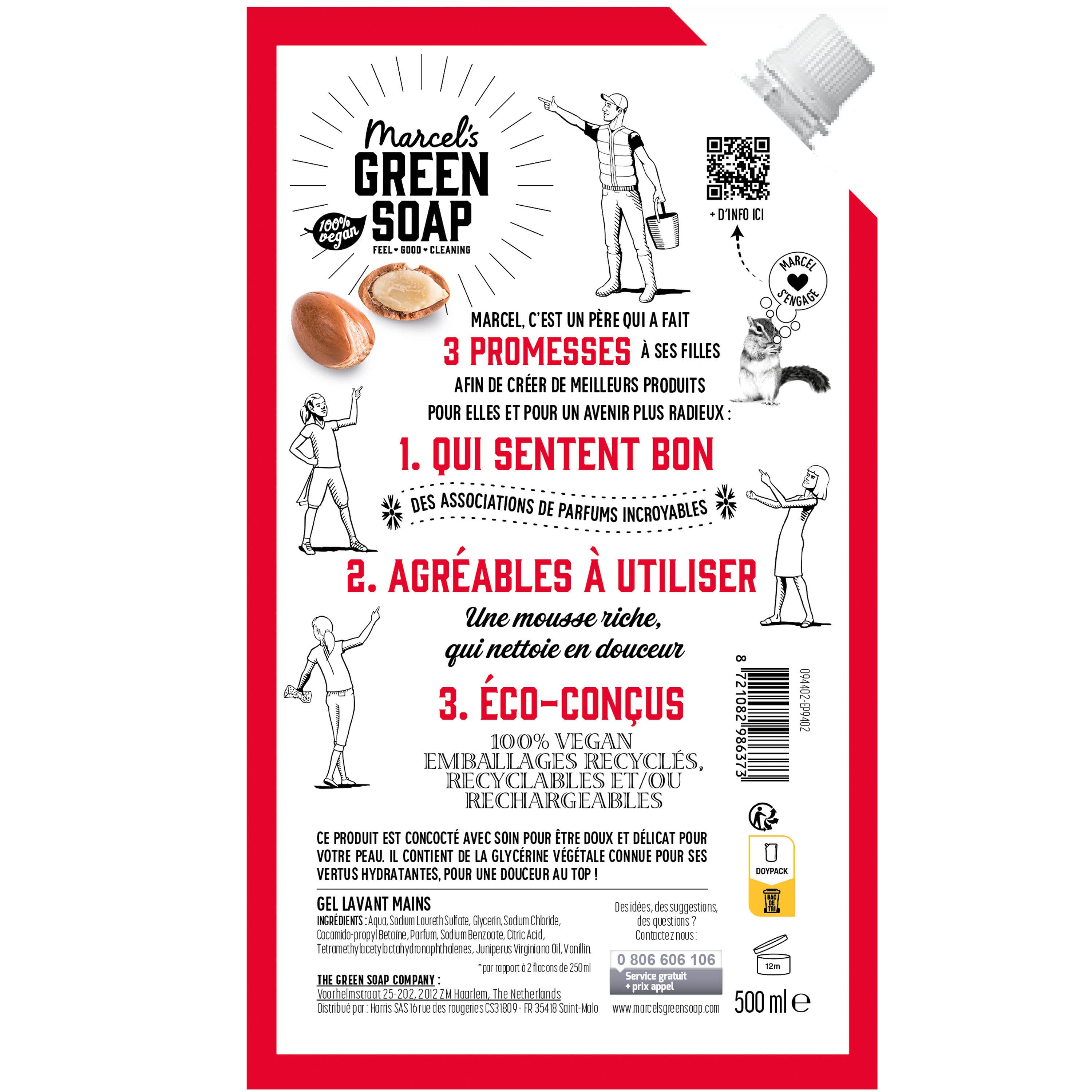 MARCEL'S GREEN SOAP - Recharge Gel Lavant Mains Argan & Oudh 500ml Argan & Oudh