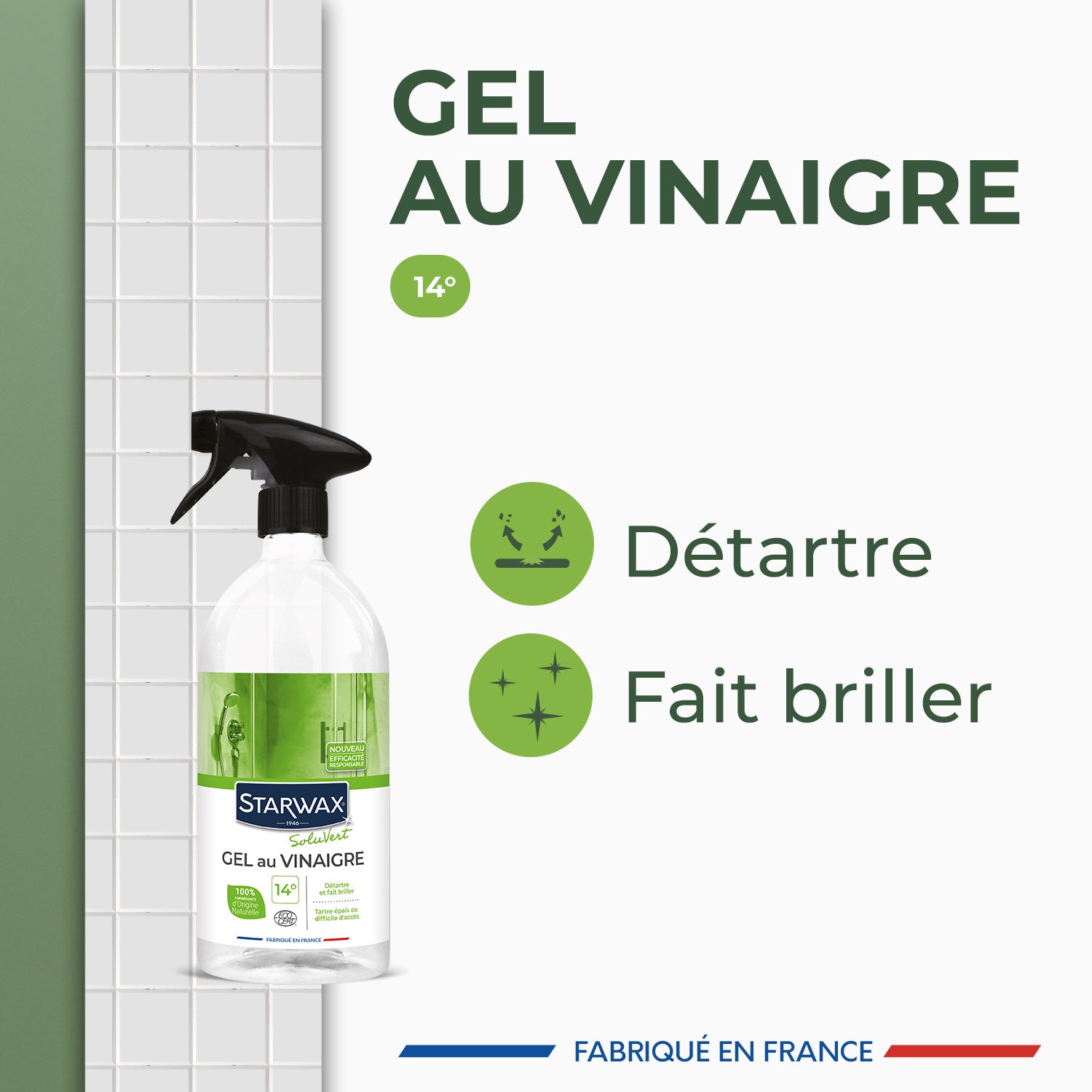 STARWAX SOLUVERT - Gel au vinaigre 14° 1L