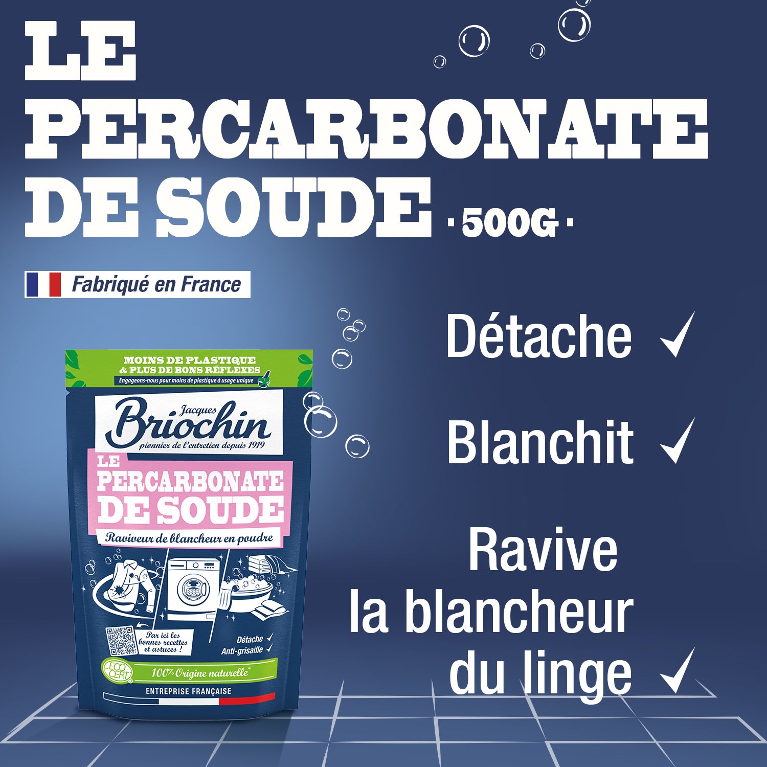 JACQUES BRIOCHIN - Le percarbonate de soude 500g Sans parfum