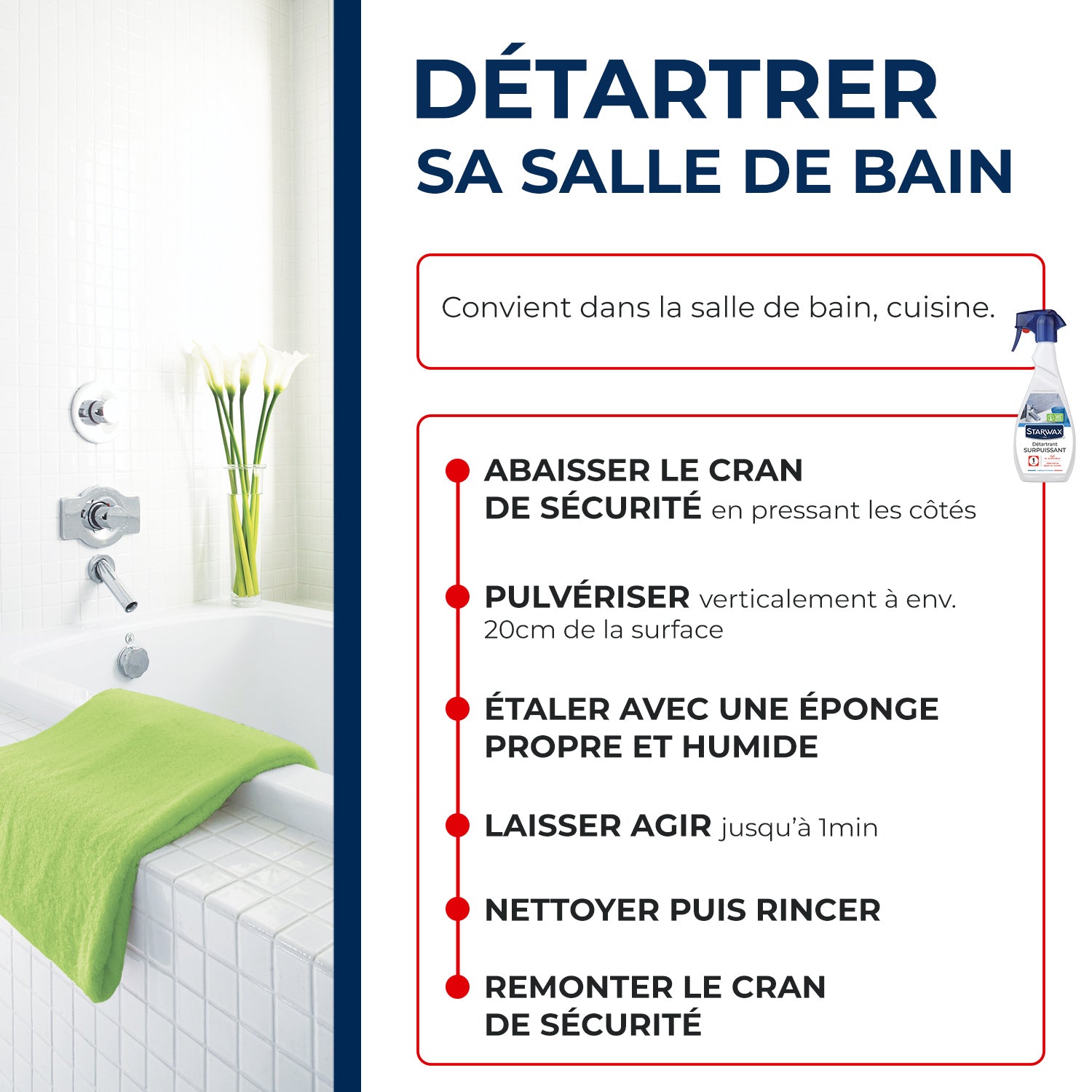 STARWAX - Détartrant surpuissant pour salle de bains 500ml