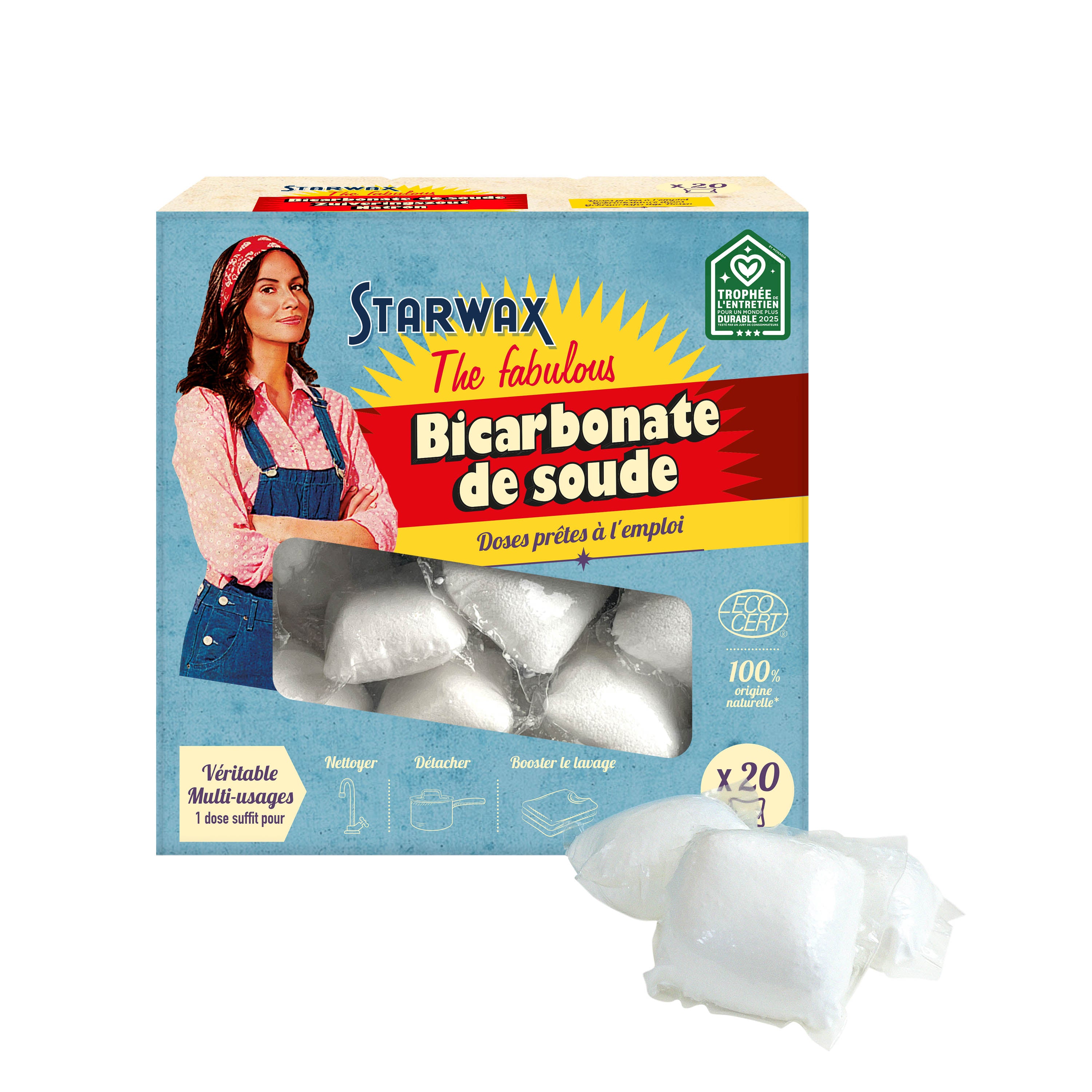 STARWAX FABULOUS - Bicarbonate de soude en doses prête à l'emploi 20 doses