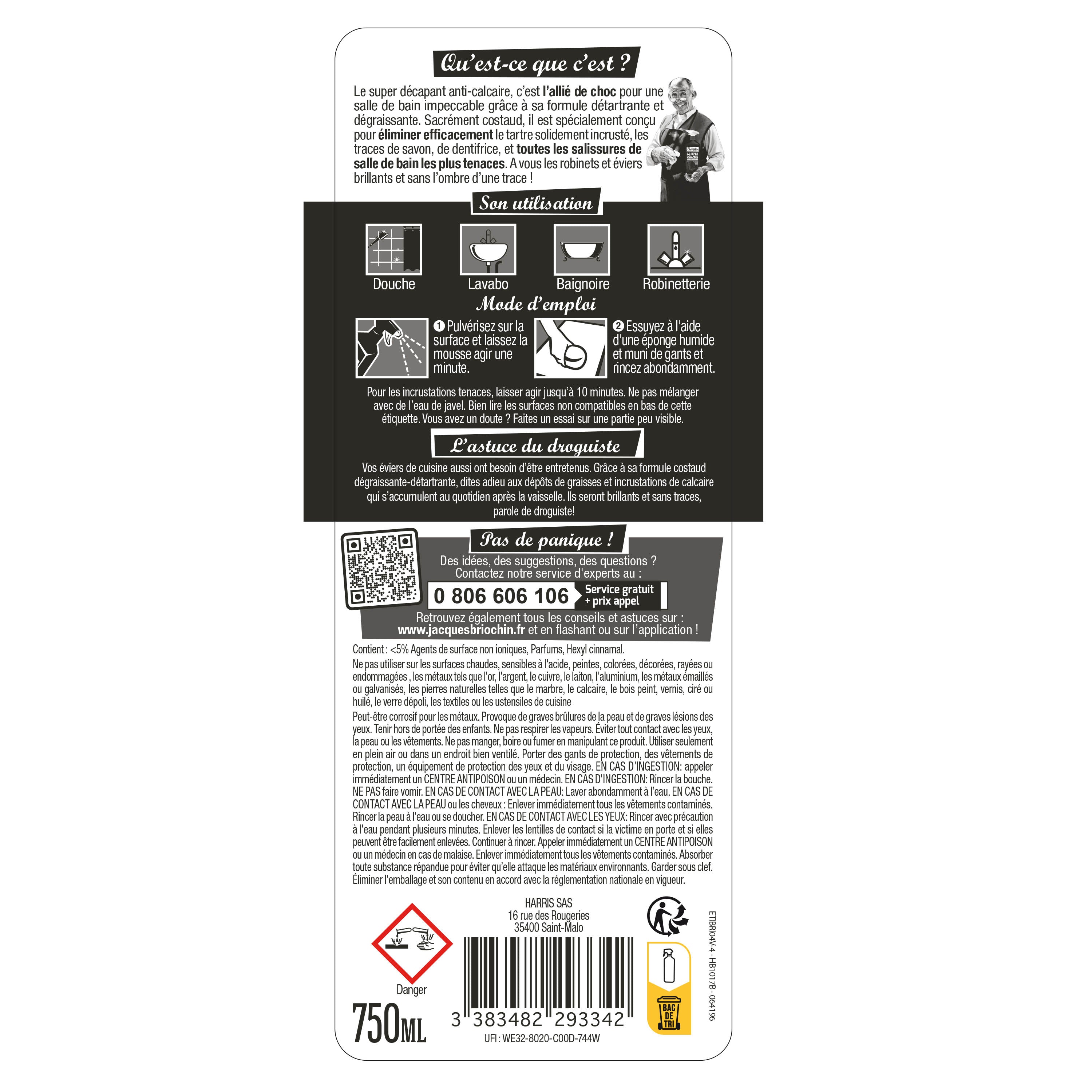 JACQUES BRIOCHIN - Super Décapant Anticalcaire 750ml