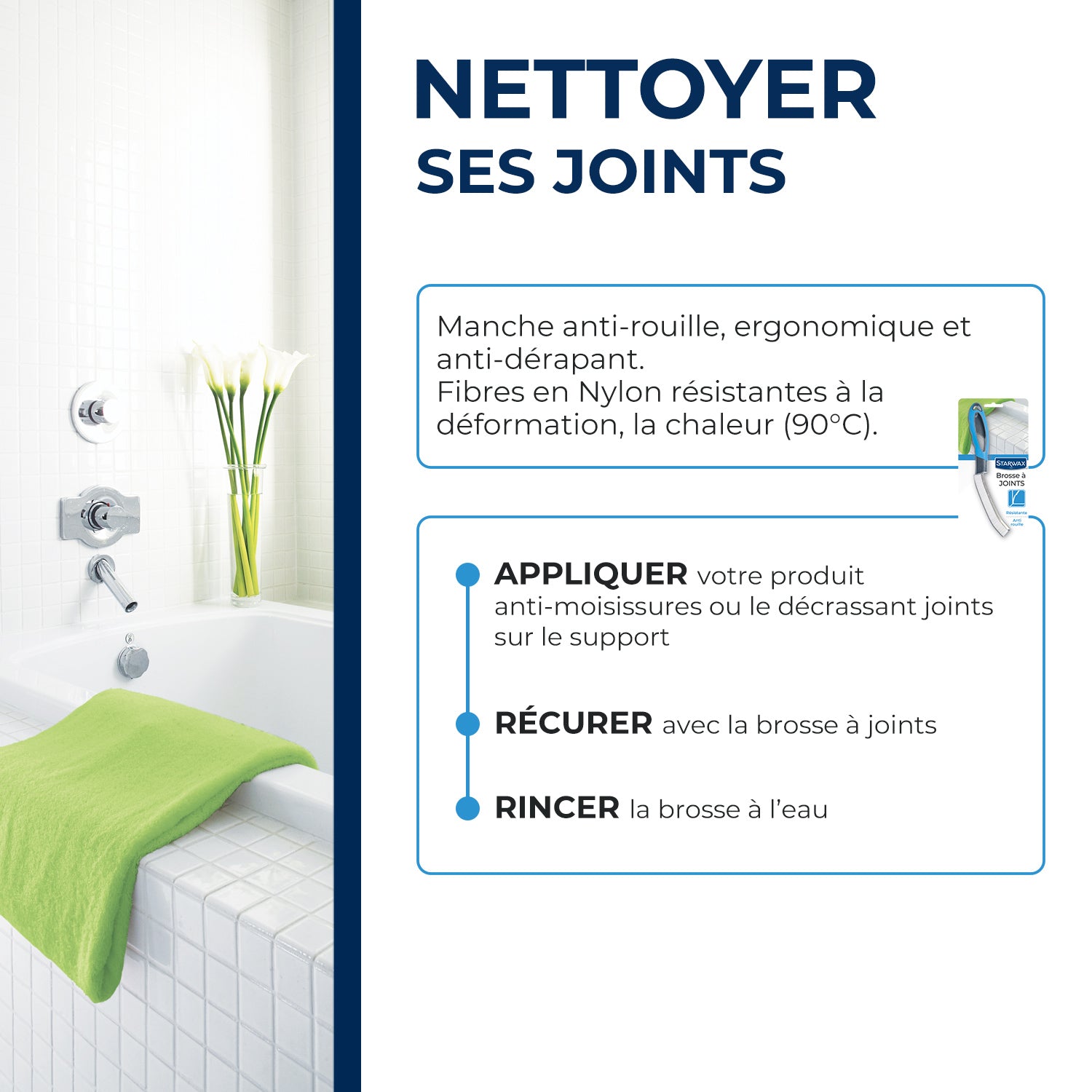 STARWAX - Brosse à joints ergonomie X1