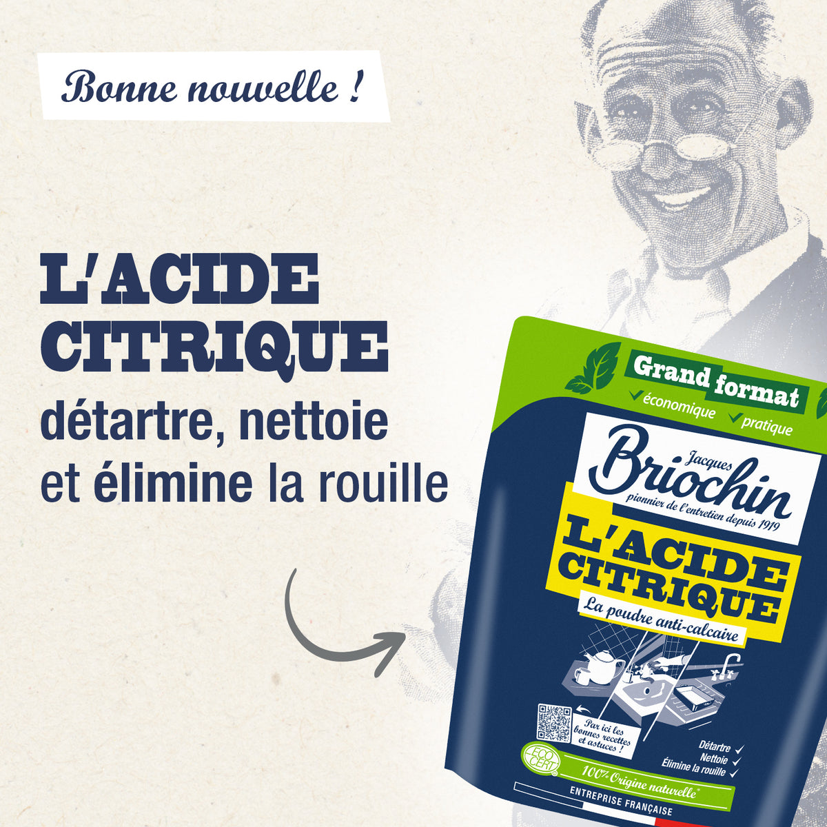 Lot de 3 Acide Citrique 900g