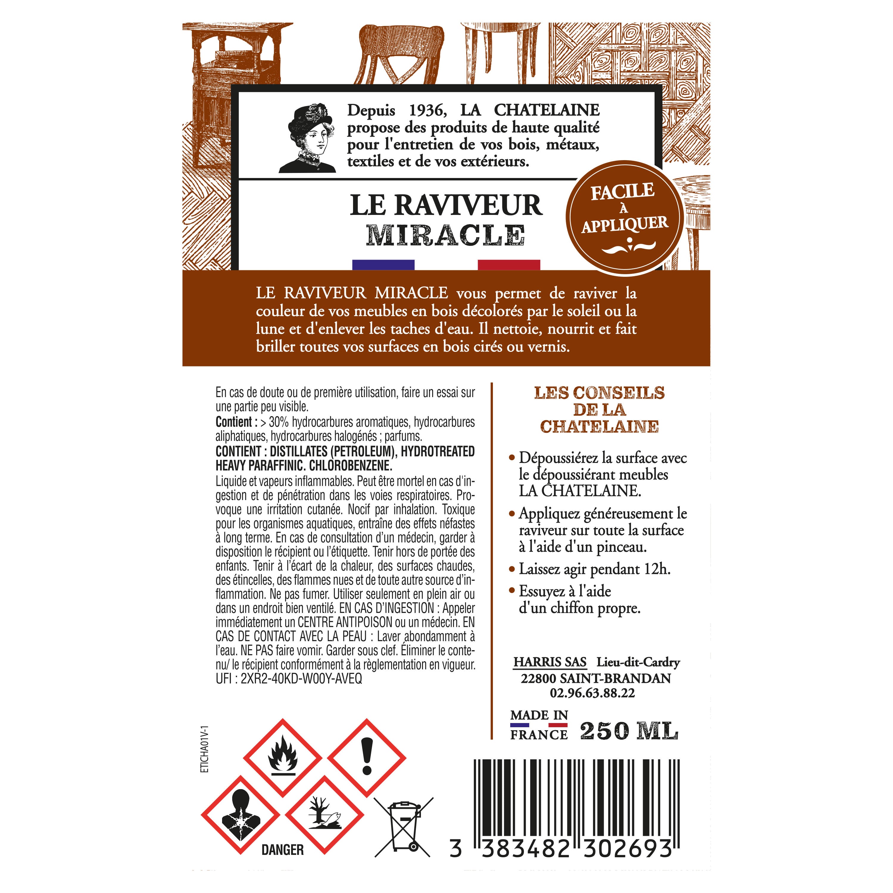 LA CHATELAINE - Le raviveur miracle 250ml - bois cirés ou vernis 250ml