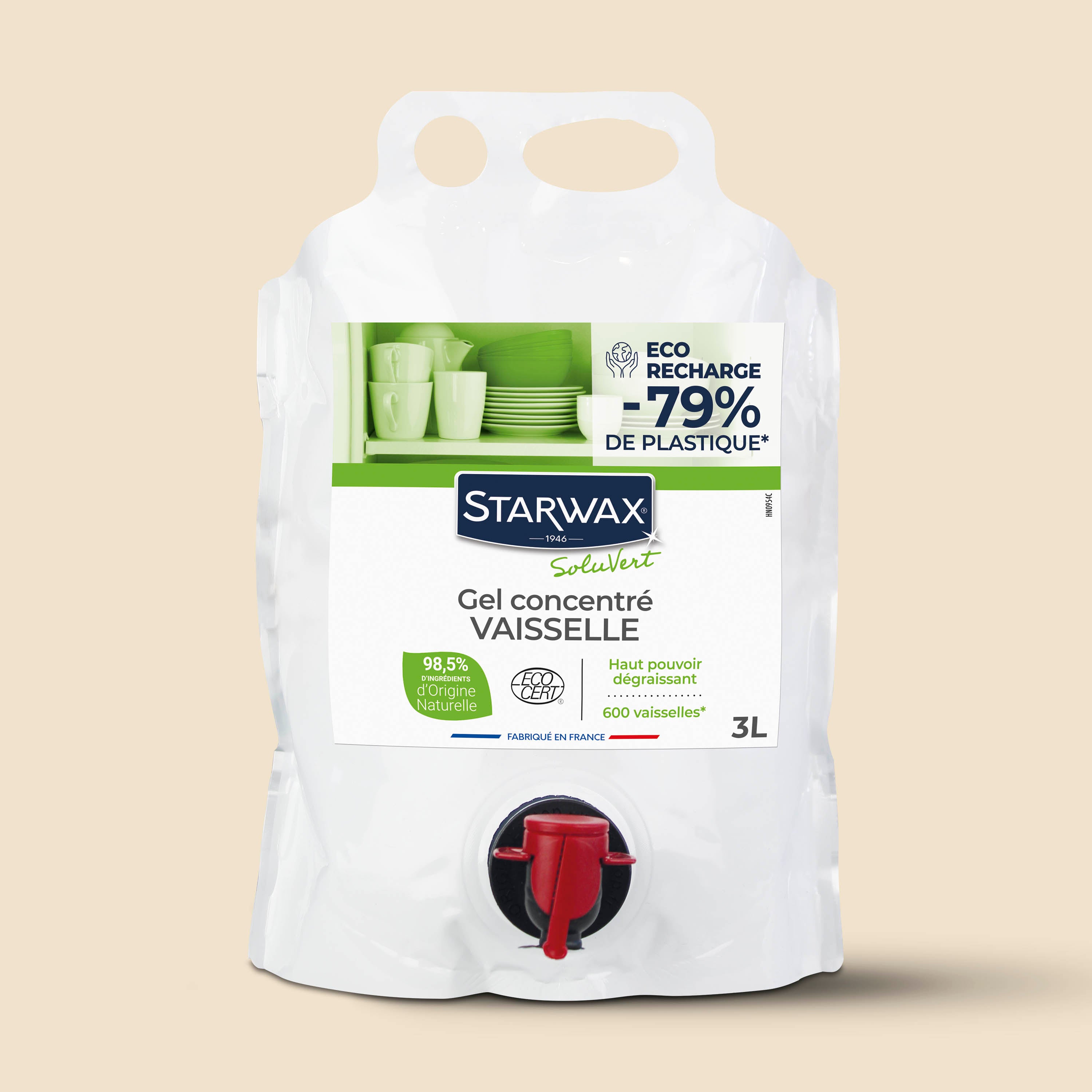 STARWAX SOLUVERT - Gel vaisselle concentré 500ml