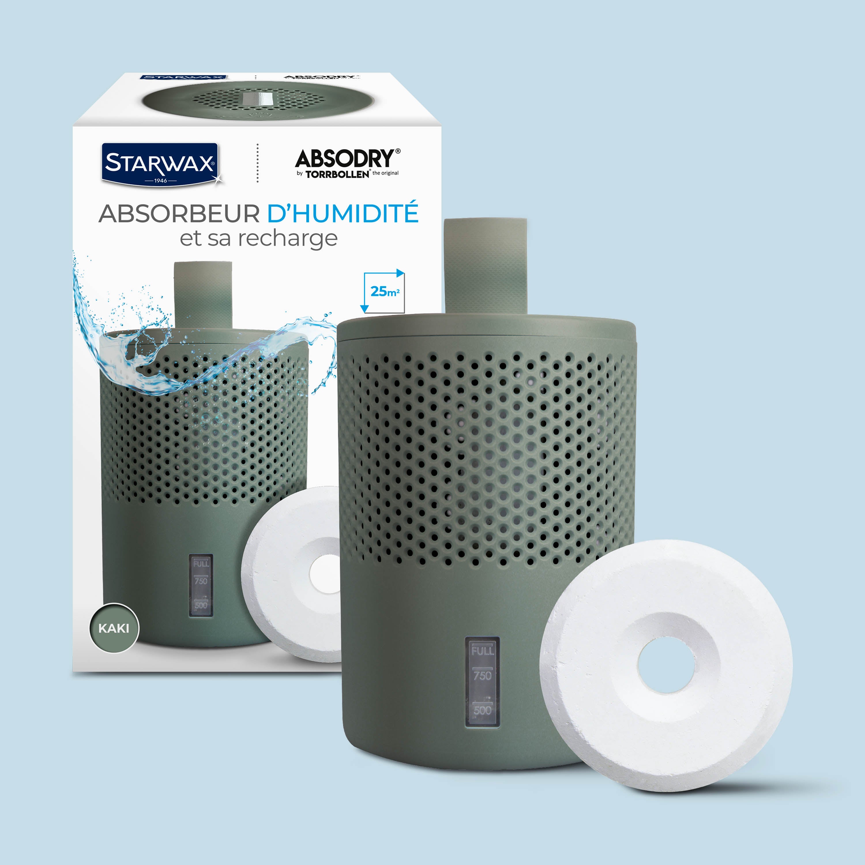 STARWAX - Absorbeur d'humidité + 1 tablette 500g Gris