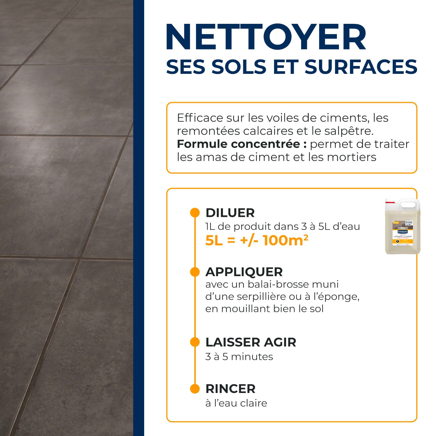 STARWAX - Décapant laitance de ciment 1L