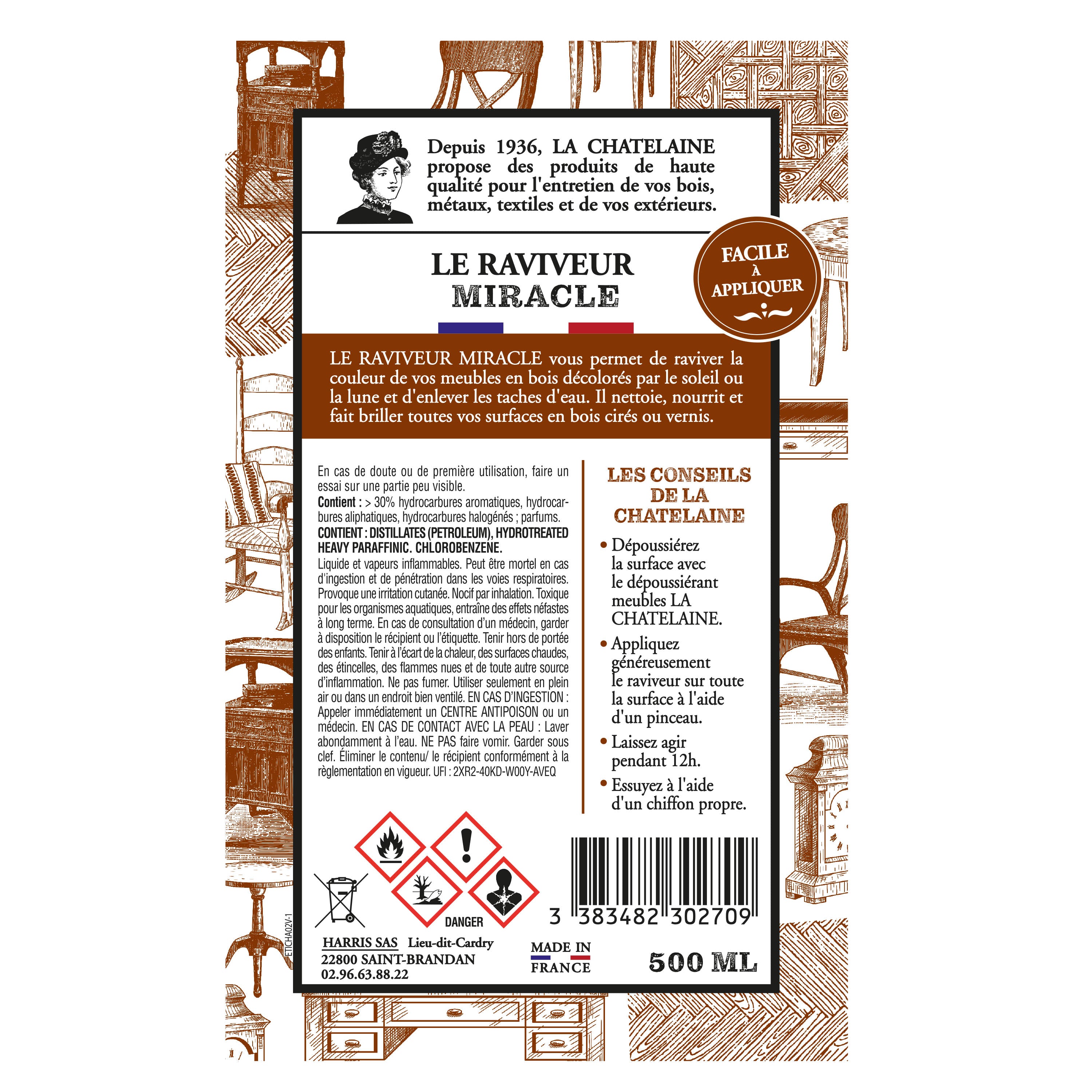 LA CHATELAINE - Le raviveur miracle 500ml - bois cirés ou vernis 500ml