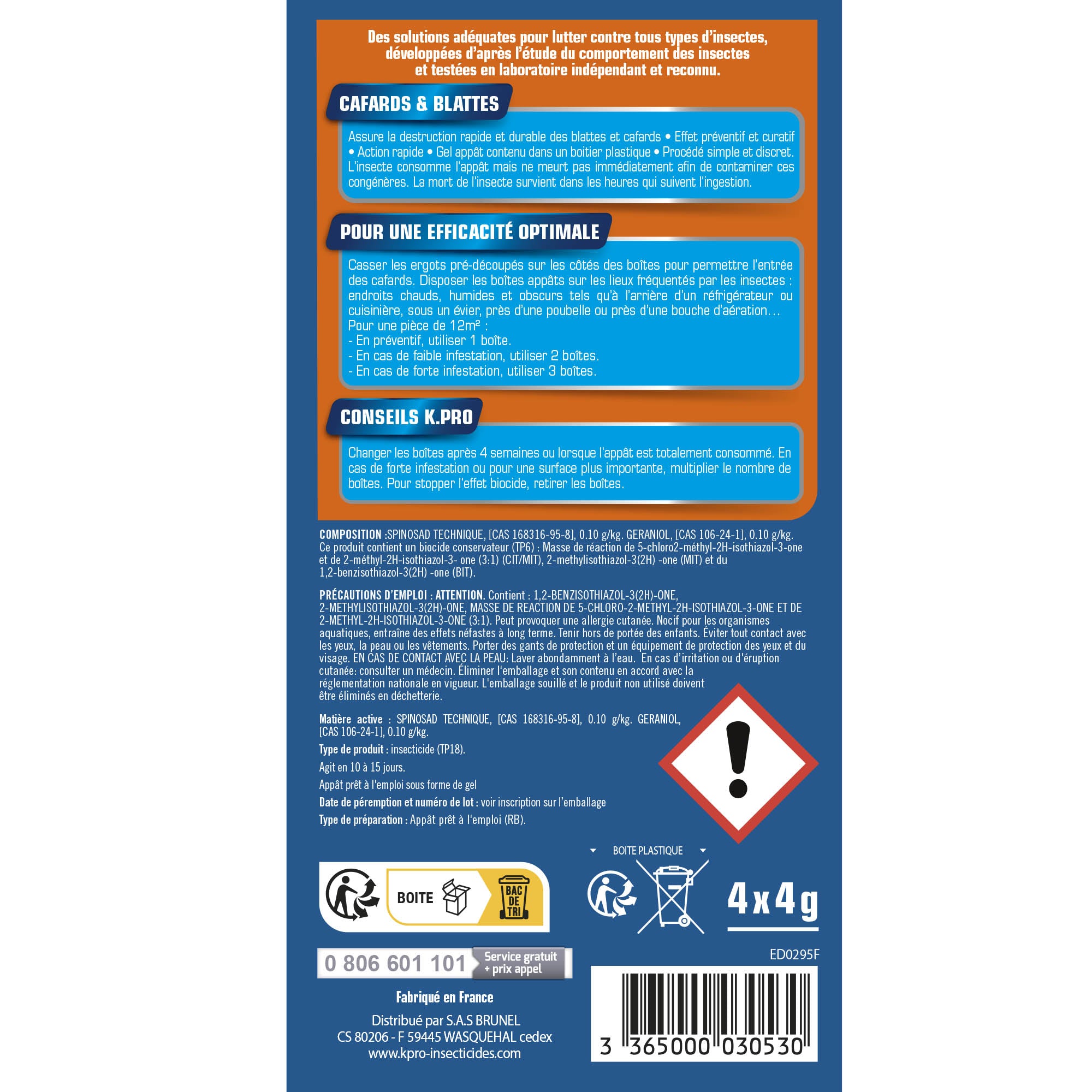 K.PRO - Boite appât cafards et blattes
 X4