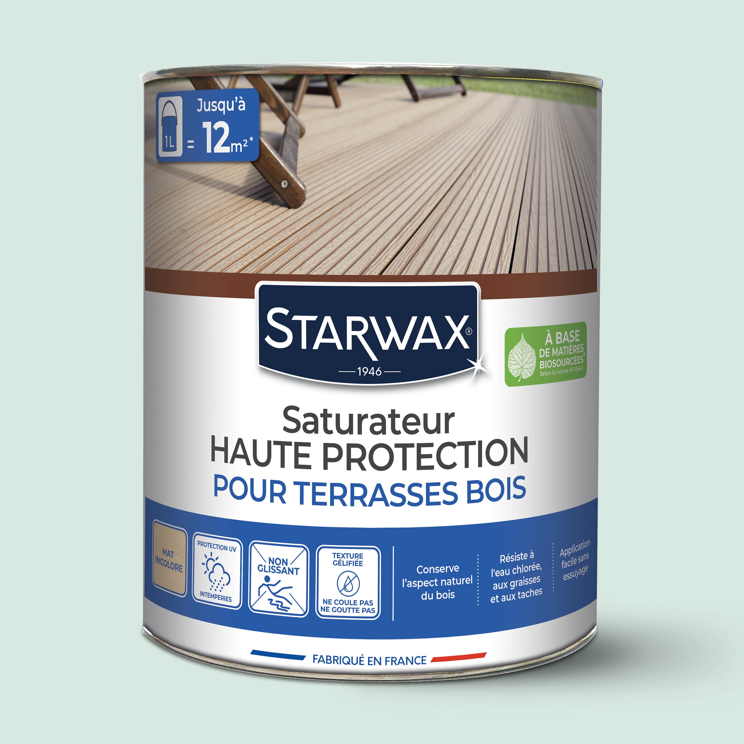 STARWAX - Saturateur Haute protection pour terrasses bois
 1L Teck