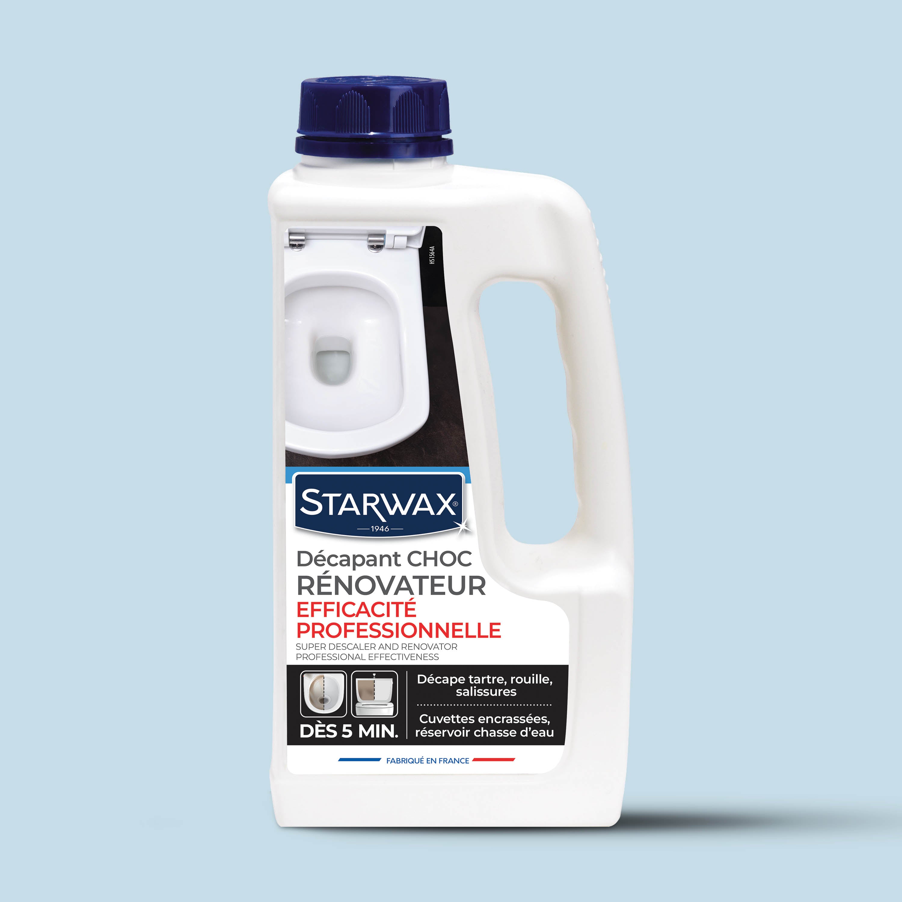 STARWAX - Décapant choc rénovateur WC - Éfficacité Professionnelle 1L