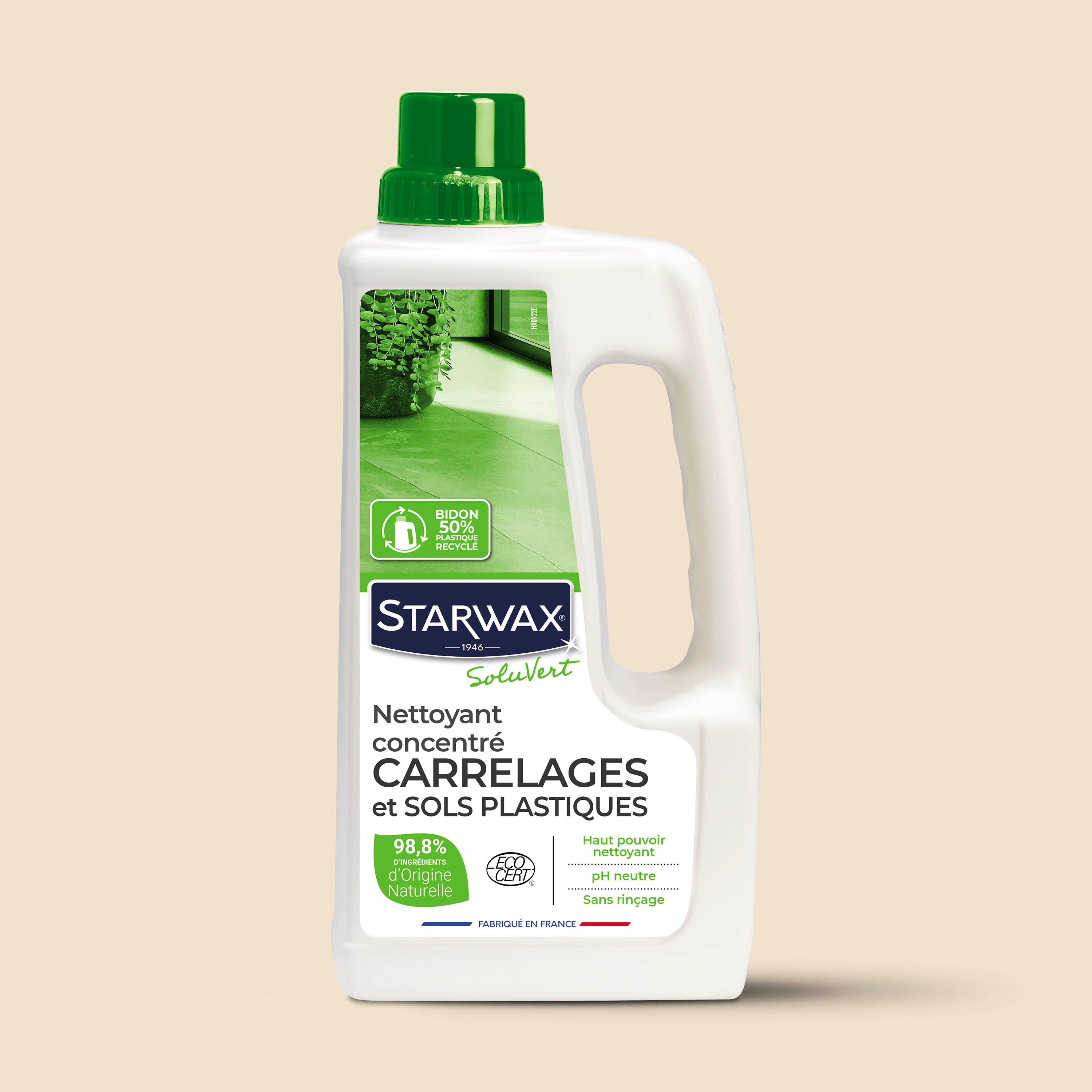 STARWAX SOLUVERT - Nettoyant concentré pour carrelages et sols plastiques
 1L