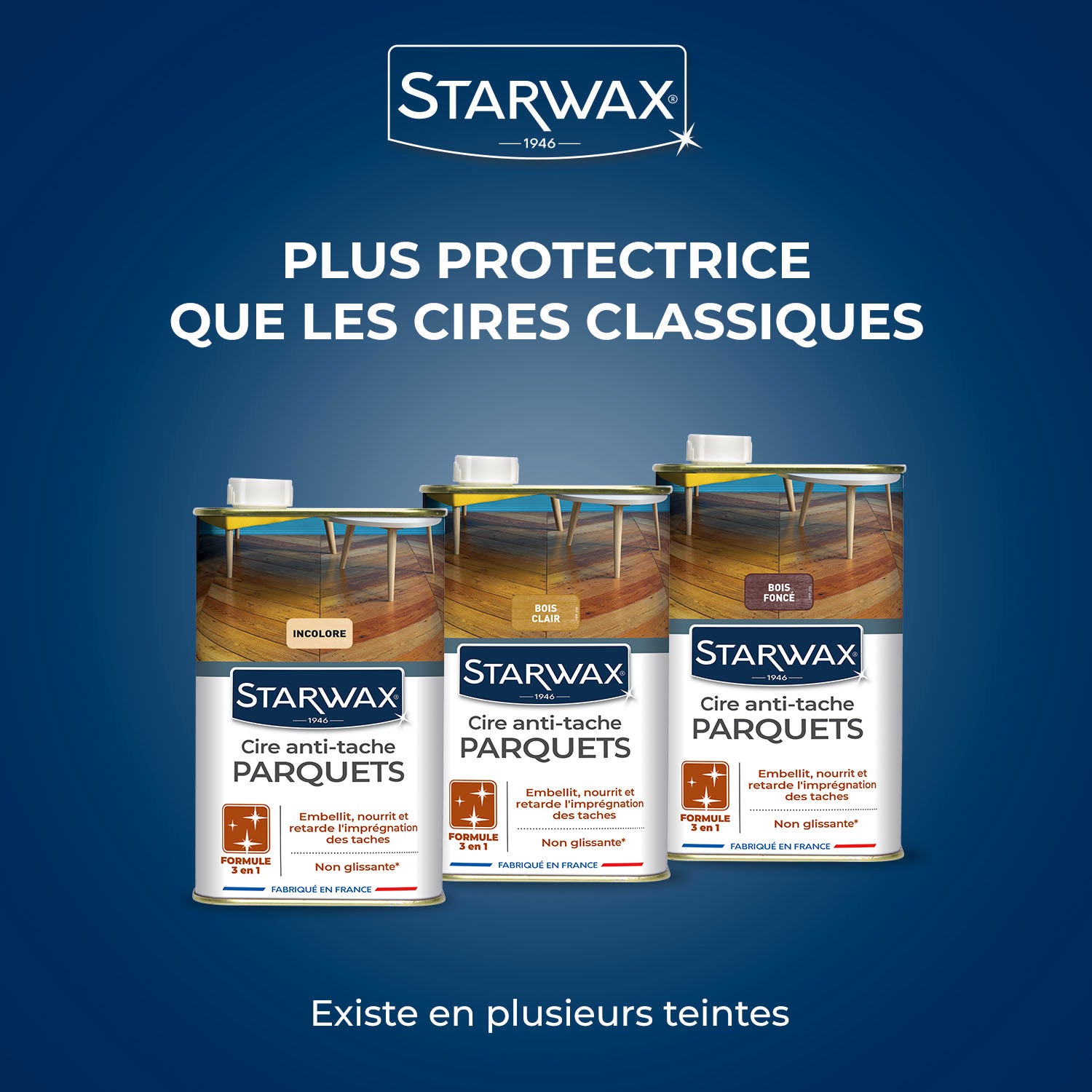 STARWAX - Cire Starlon anti-tache pour parquets cirés 1L Bois clair